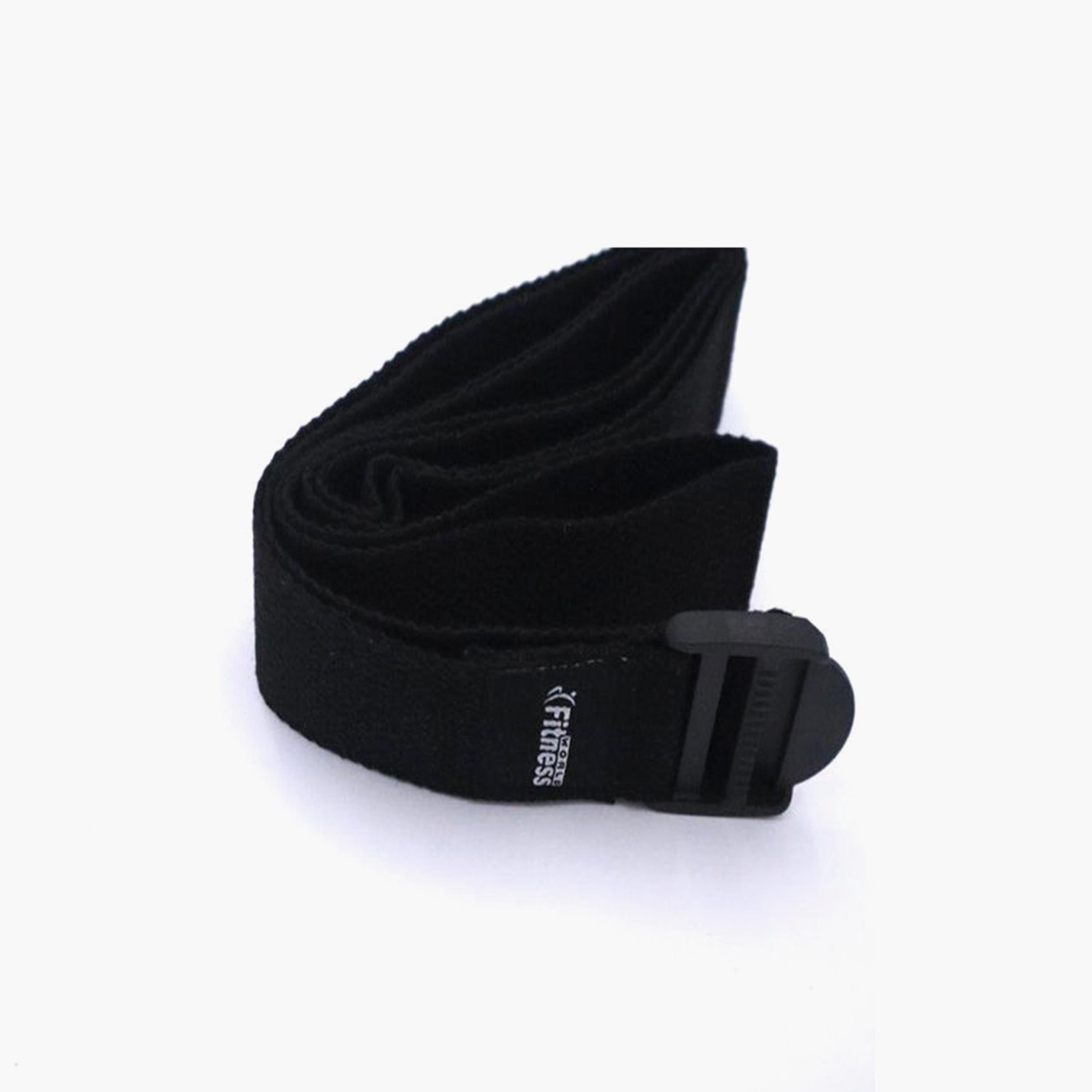 D-Ring Yoga Strap, 15 cm - Black-sports-gear-gym-image-2