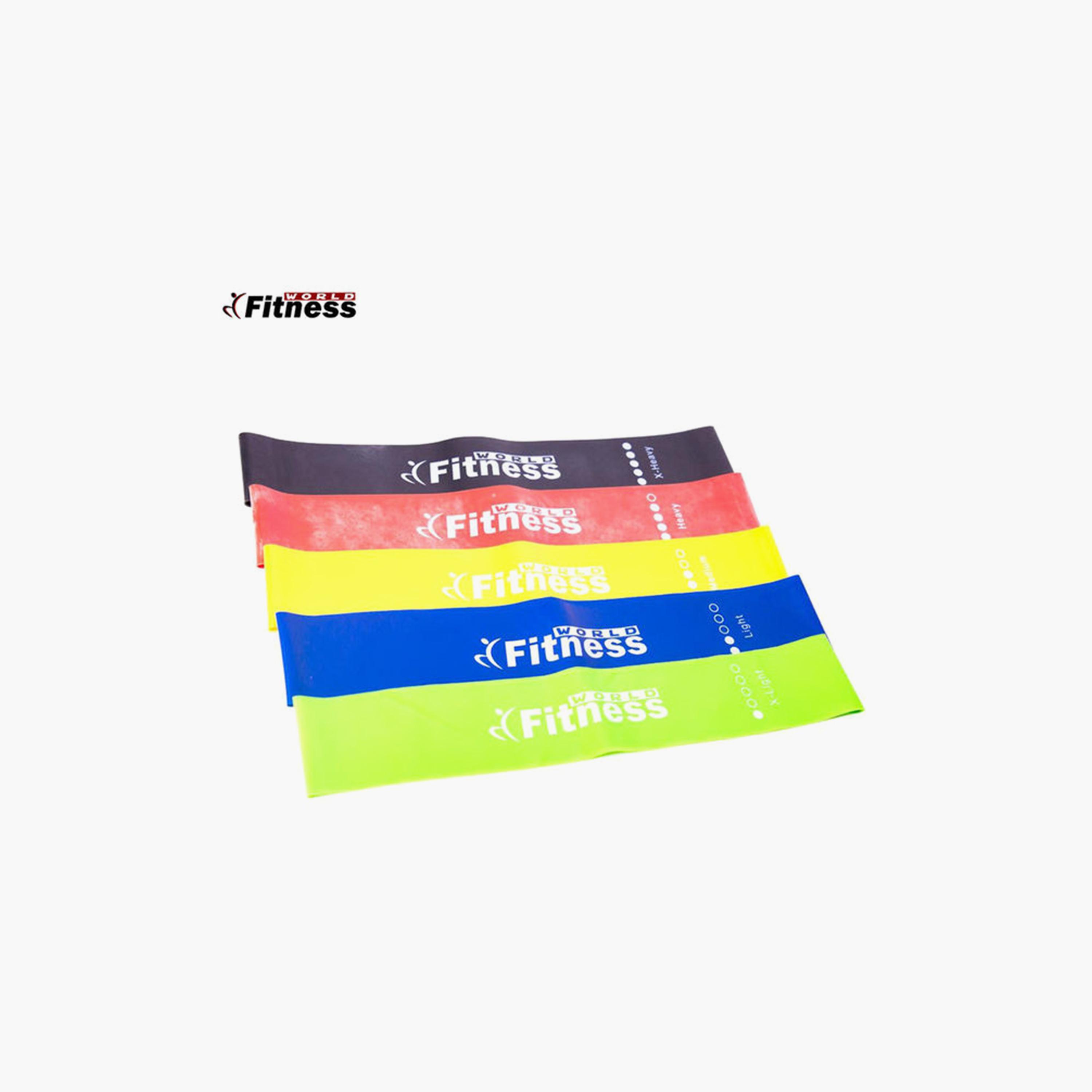 Elastic Resistance Band Set, 5-Piece, 24 cm - Multicolour-sports-gear-gym-image-1