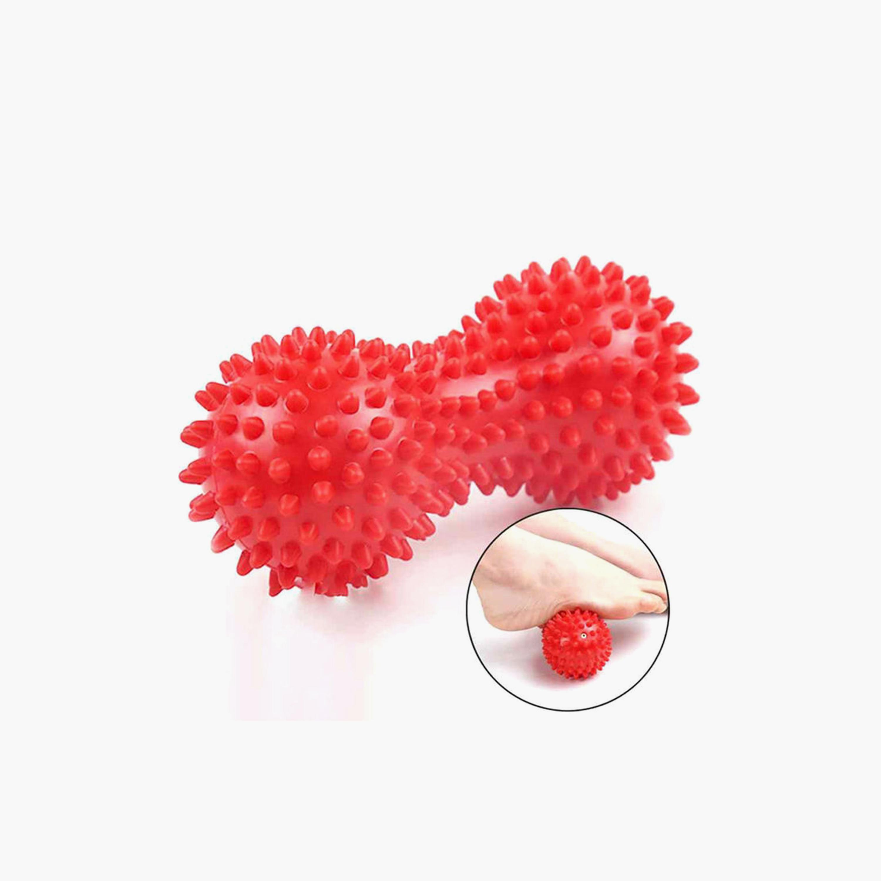Peanut Shaped Massage Ball, 15 x 7 x 7 cm - Red-sports-gear-gym-image-2