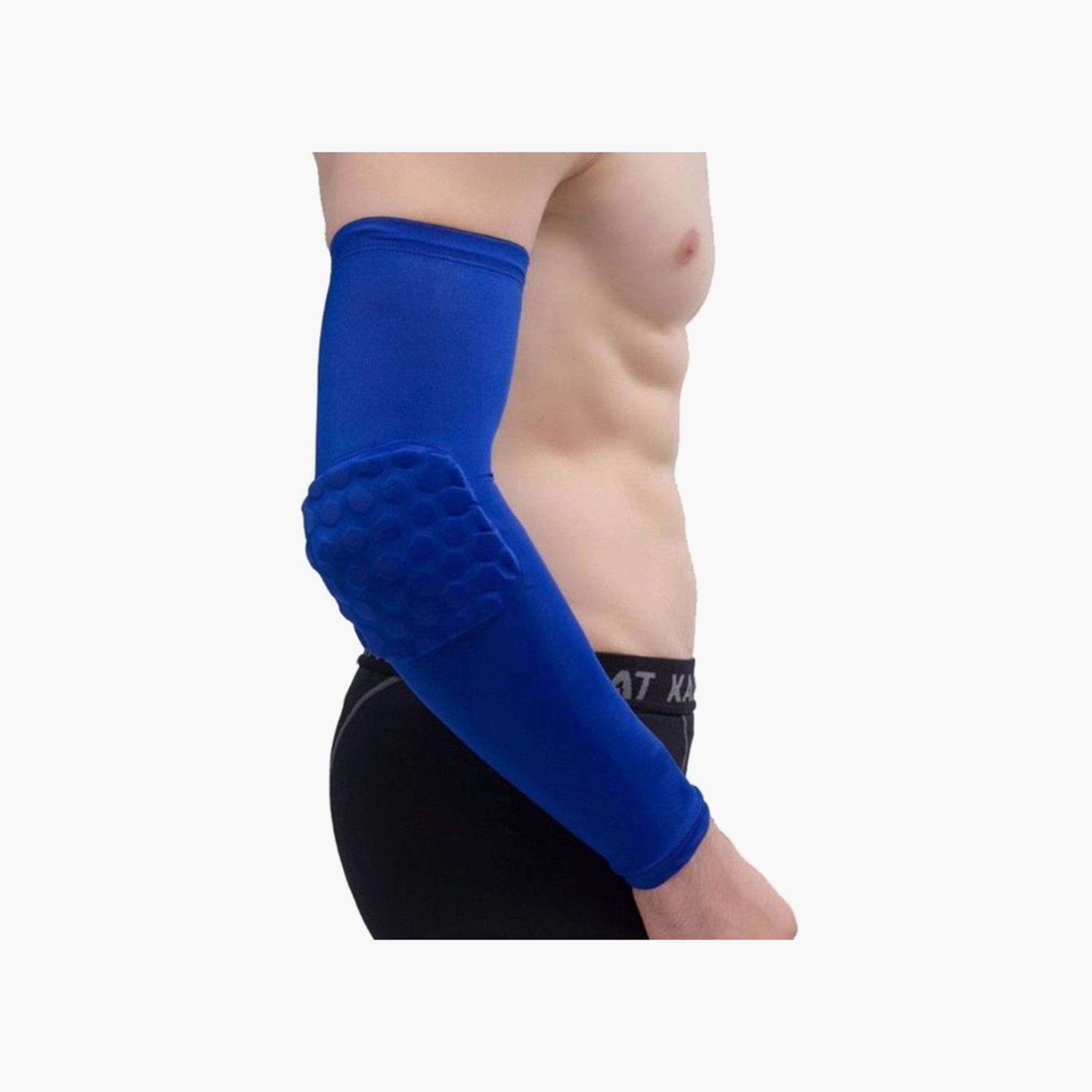 Honeycomb Compression Arm Guard, 39 cm - Blue-sports-gear-gym-image-2