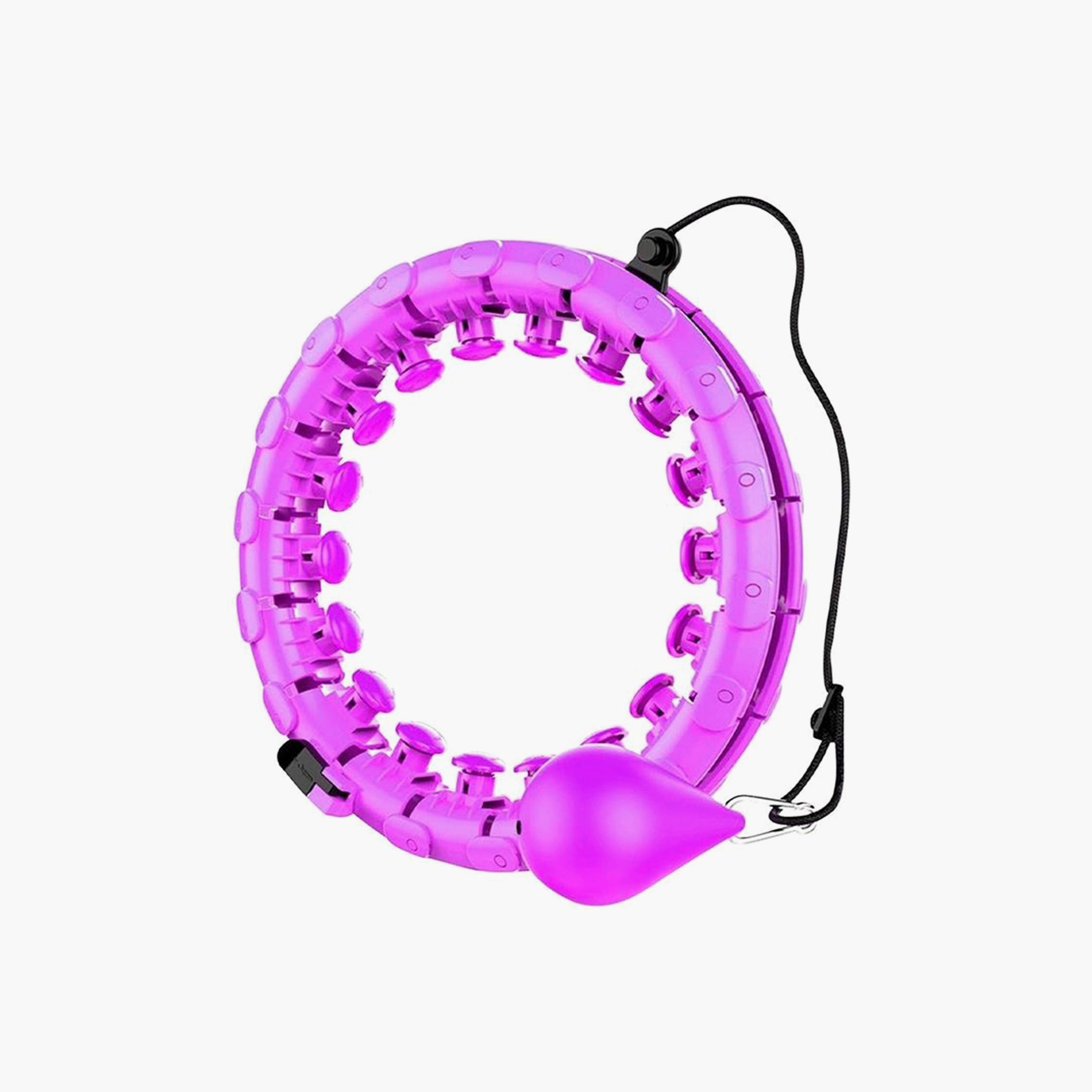 Smart Counting Glowing Fitness Hula Hoop, 38.2 x 38 x 10.6 cm - Purple-sports-gear-gym-image-1