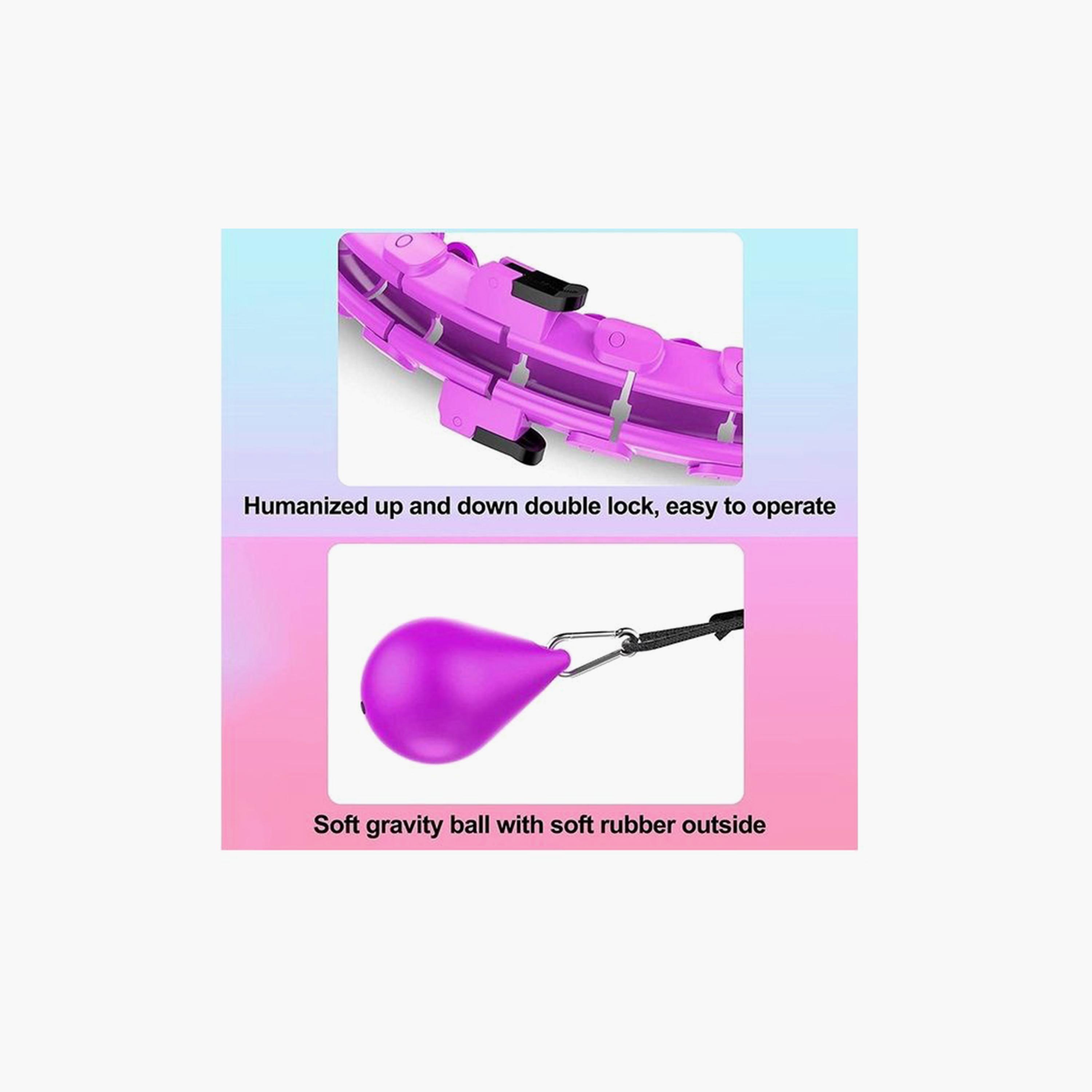 Smart Counting Glowing Fitness Hula Hoop, 38.2 x 38 x 10.6 cm - Purple-sports-gear-gym-image-3