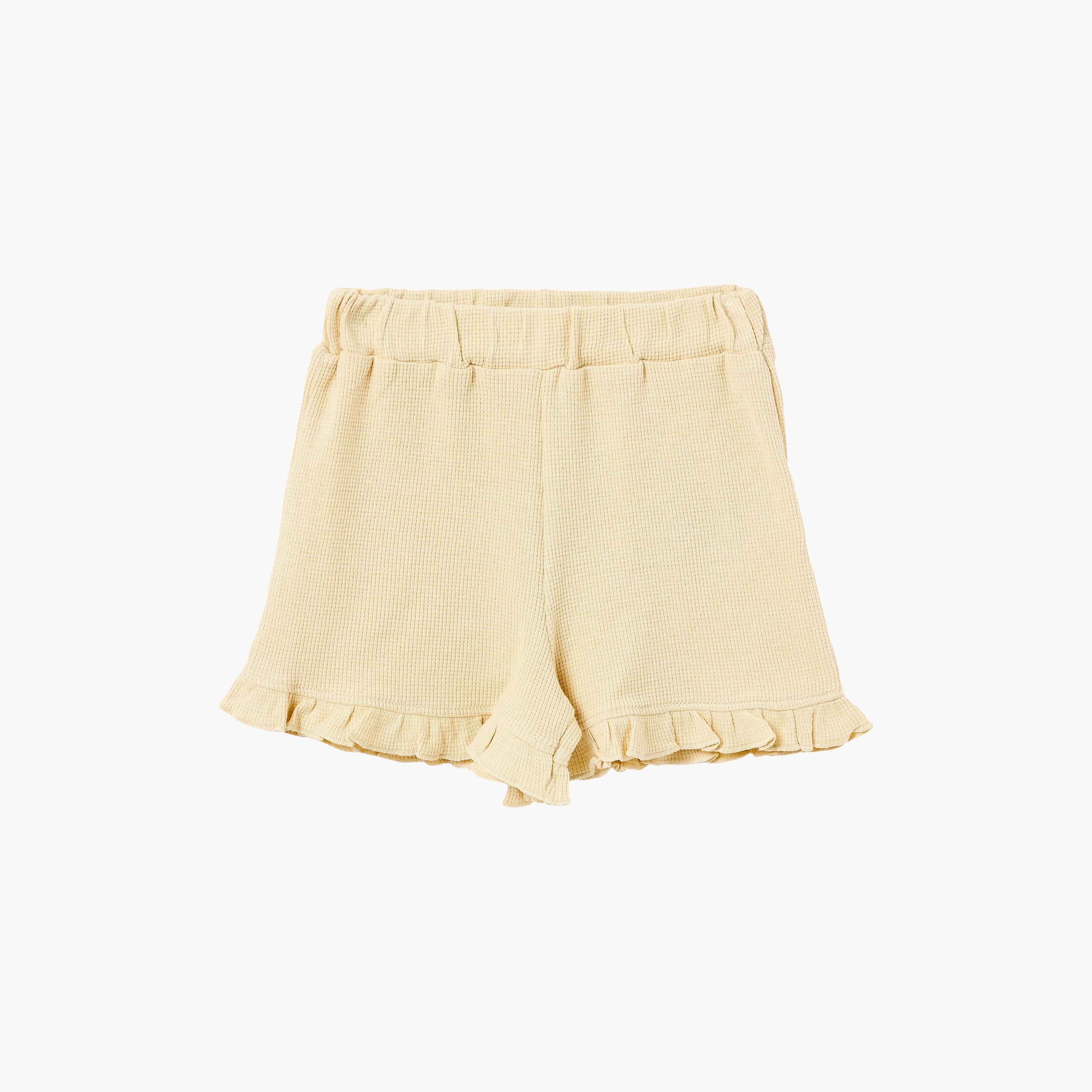 طقم بلوزة "أشعة الشمس" بياقة كشكشة وشورت قماش وافل من ديركجي-baby-girls-clothing-setsandcoords-image-5