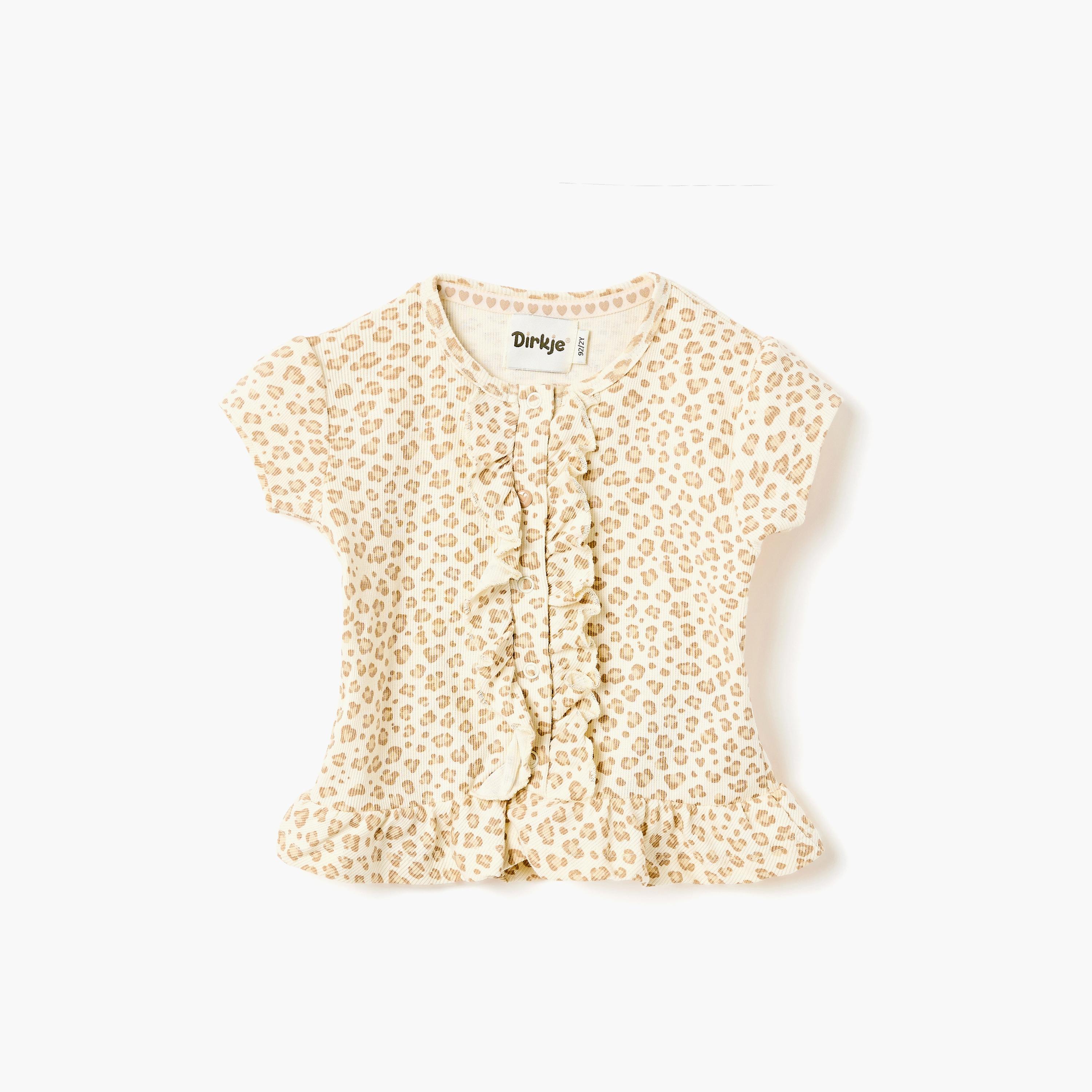 Dirkje Little Leopard Ruffle Top & Soft Twill Joggers Set-girls-clothing-setsandcoords-image-4