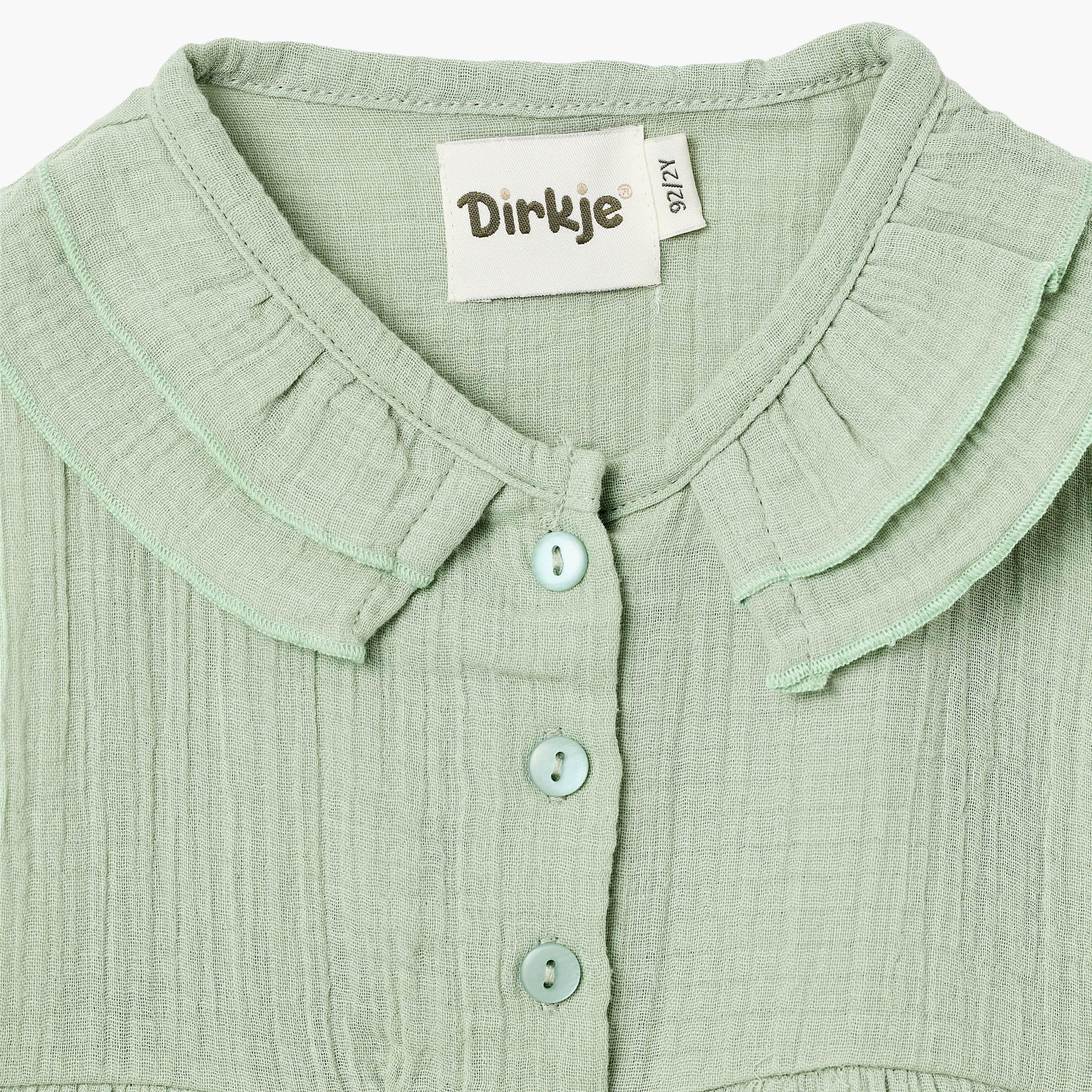 Dirkje Mint Muslin Frill-Collar Dress & matching Headband Set-girls-clothing-dressesandjumpsuits-image-6