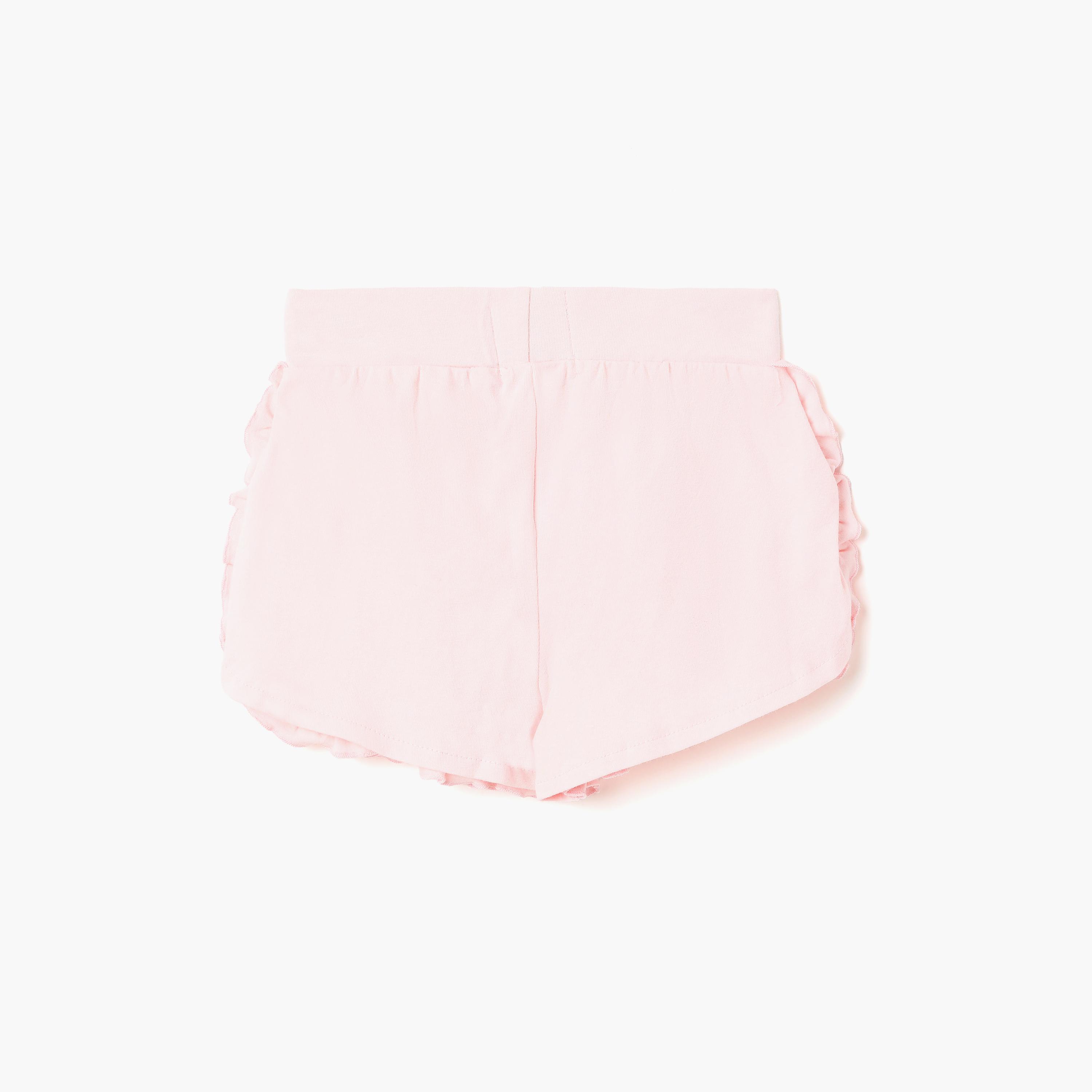 طقم بلوزة بكشكشة وشورت من قماش الوافل بنقشة "Sunny Meadow" من ديركجي-baby-girls-clothing-setsandcoords-image-5