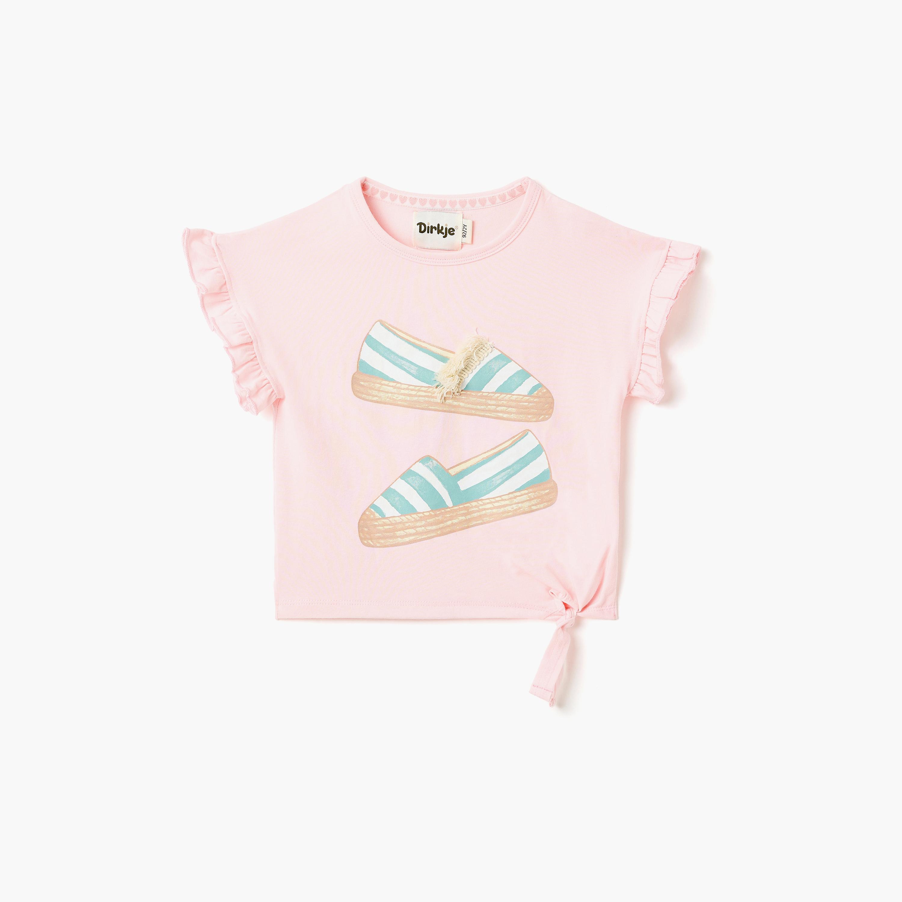 Dirkje Seaside Stroll Tie-Front Tee & Turtle-Print Flared Leggings Set-girls-clothing-setsandcoords-image-3