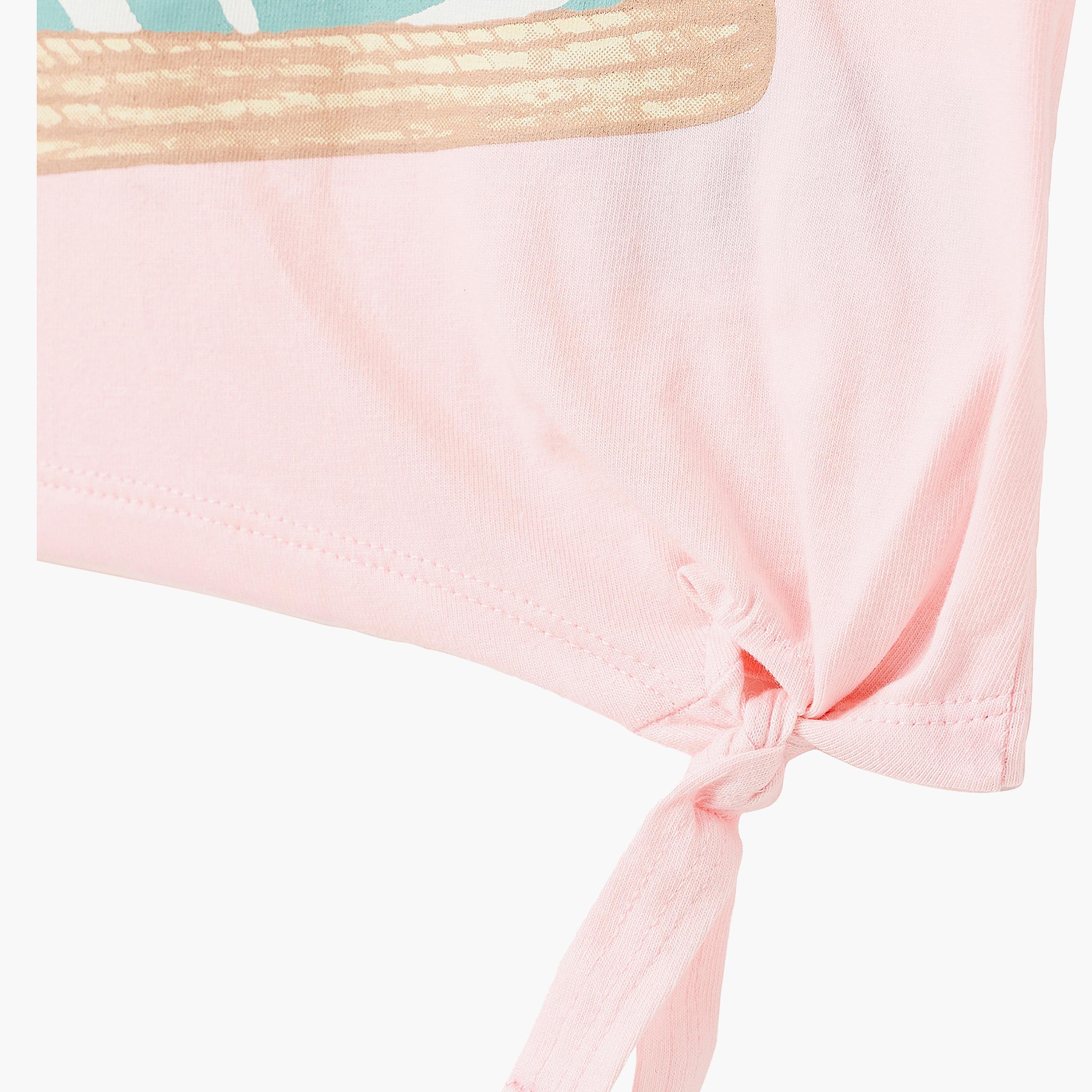 Dirkje Seaside Stroll Tie-Front Tee & Turtle-Print Flared Leggings Set-girls-clothing-setsandcoords-image-6