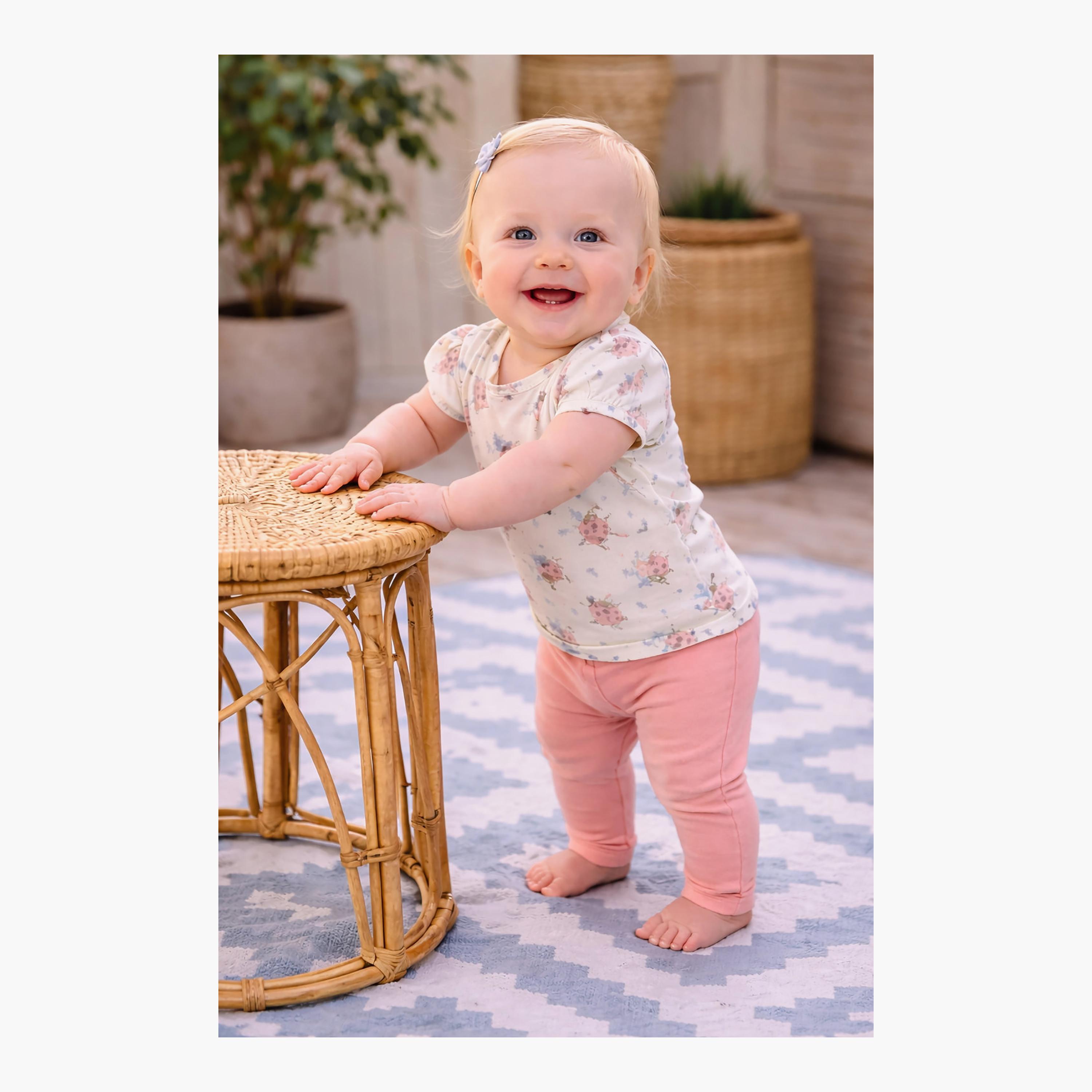 Dirkje Ladybug Flutter Ruffle-Sleeve Tee & Bow-Waist Leggings Set-girls-clothing-setsandcoords-image-6