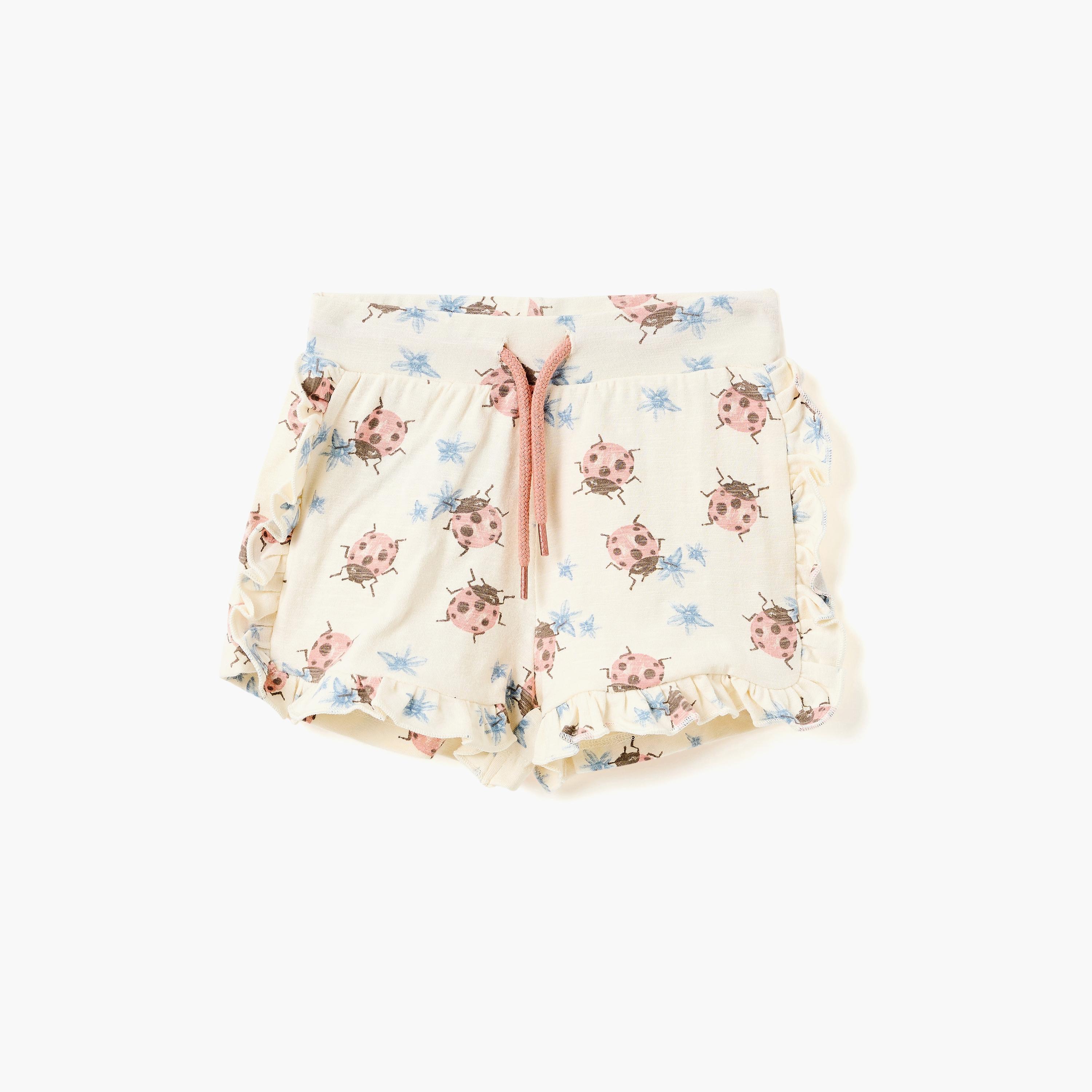 طقم بلوزة "Happy Mood" بتفاصيل كشكشة وطبعة دعسوقة مع شورت من ديركجي-girls-clothing-setsandcoords-image-5