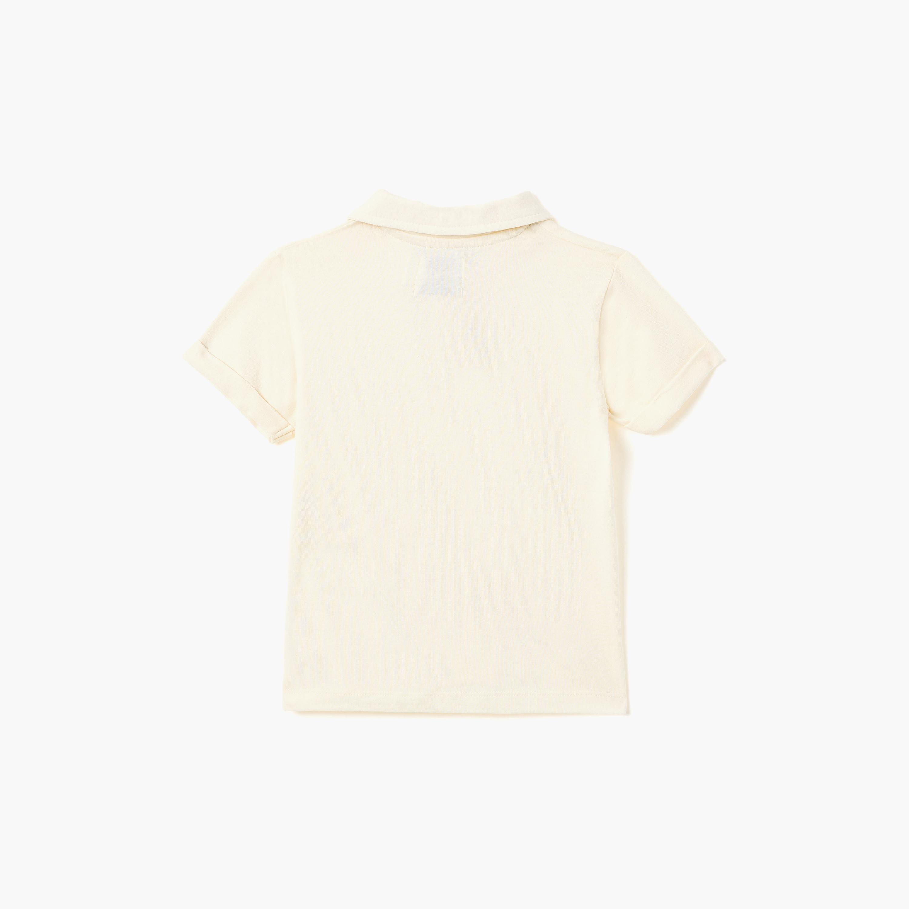 طقم بلوزة بولو كريمي وشورت بحمالات مخطط من ديركجي-boys-clothing-setsandcoords-image-5