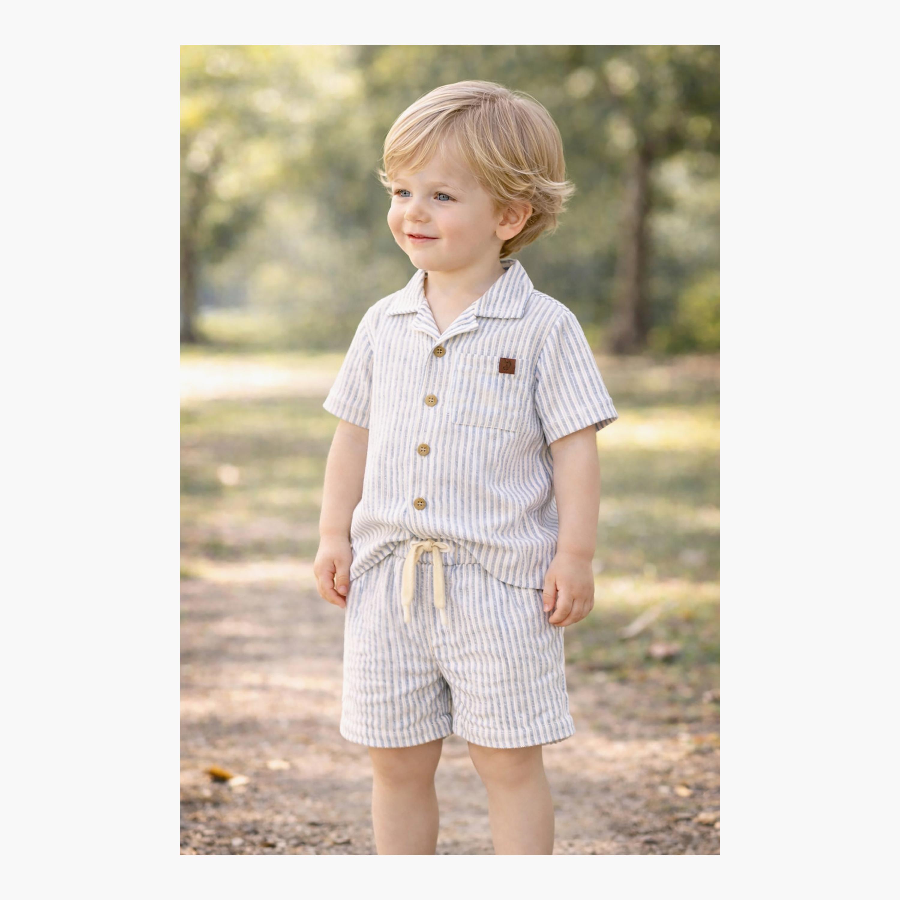 طقم قميص وشورت من قماش سيريساكر - مخطط أزرق من ديركجي-boys-clothing-setsandcoords-image-6