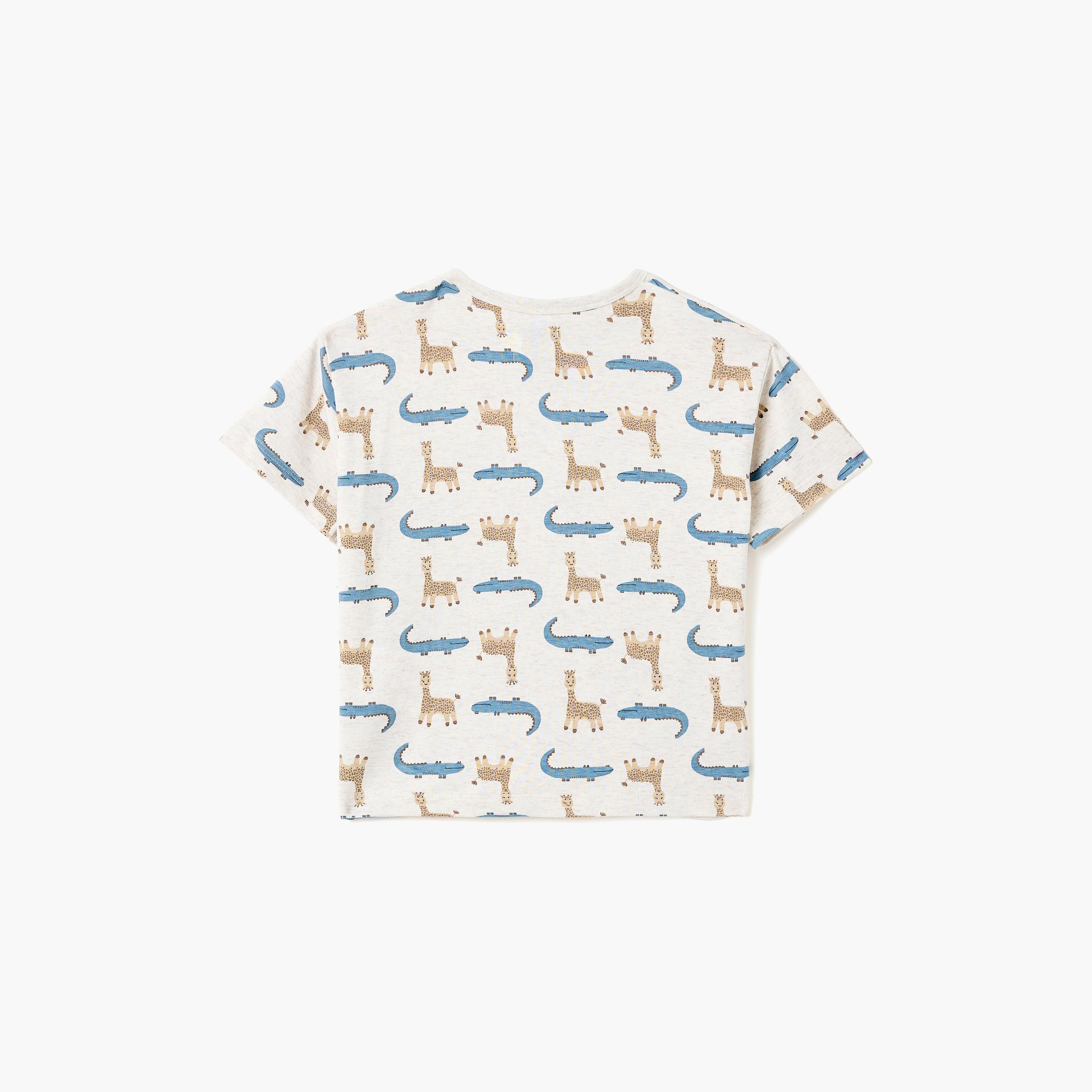 Dirkje Safari Adventure Henley Tee & Blue Cargo Jogger Set-boys-clothing-setsandcoords-image-3