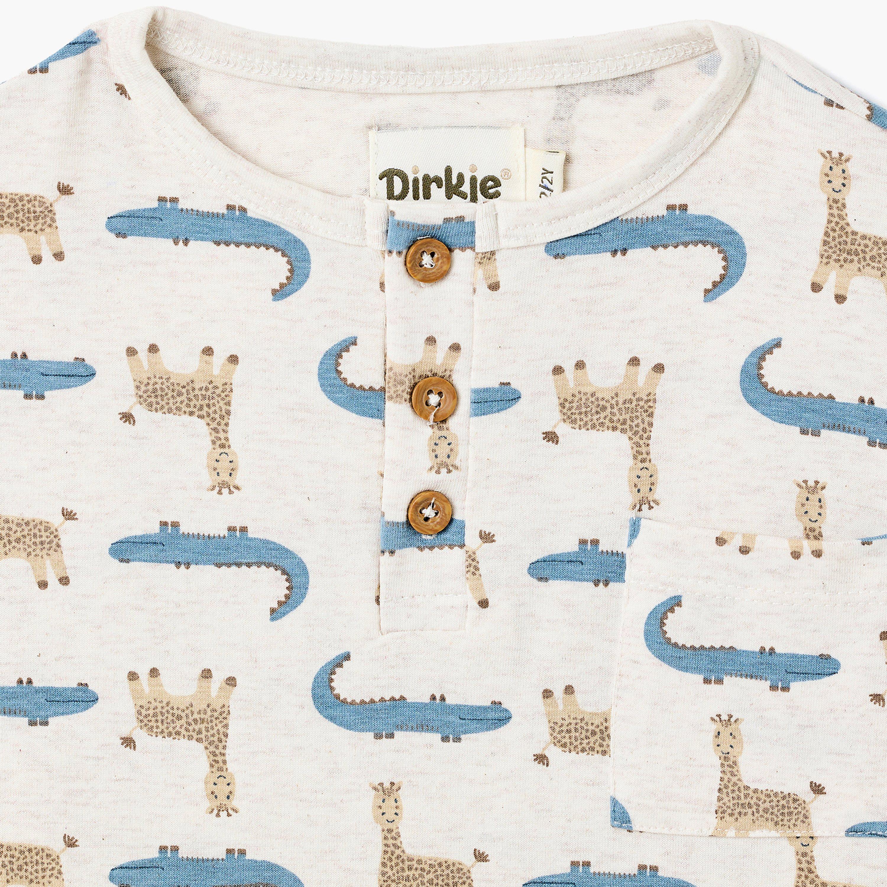 Dirkje Safari Adventure Henley Tee & Blue Cargo Jogger Set-boys-clothing-setsandcoords-image-8