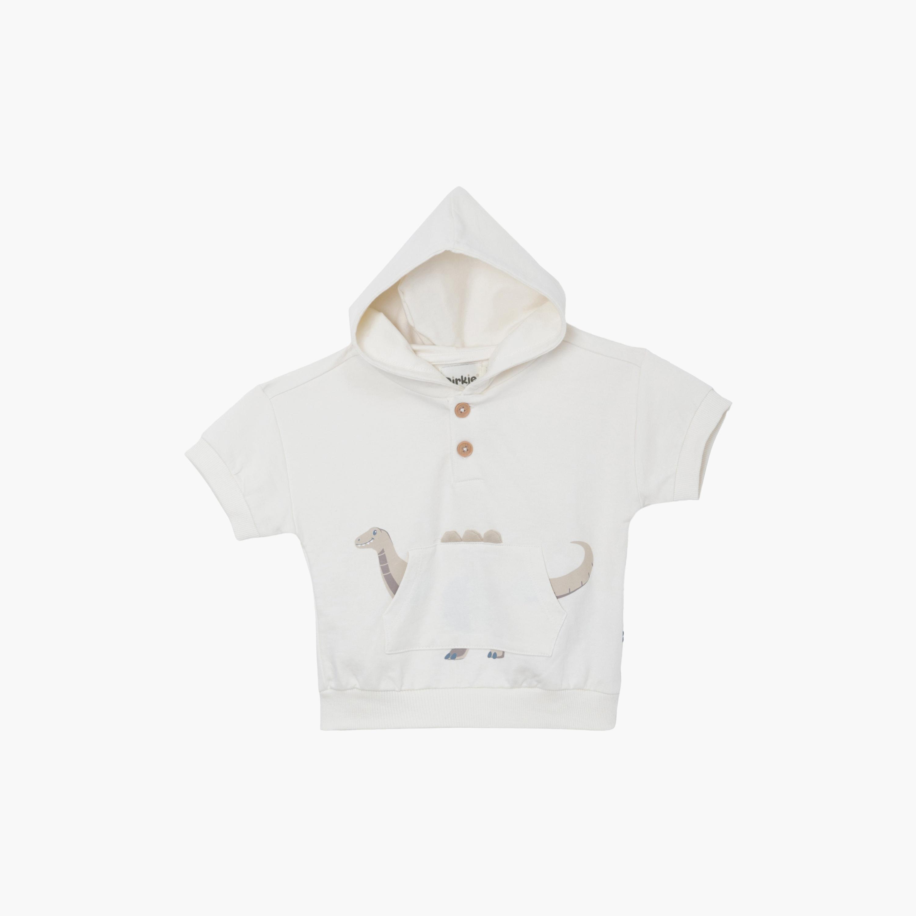 Victor and Jane Half Sleeves Cozy Dino Hooded T-Shirt & Striped Shorts Set-baby-boys-clothing-setsandcoords-image-6