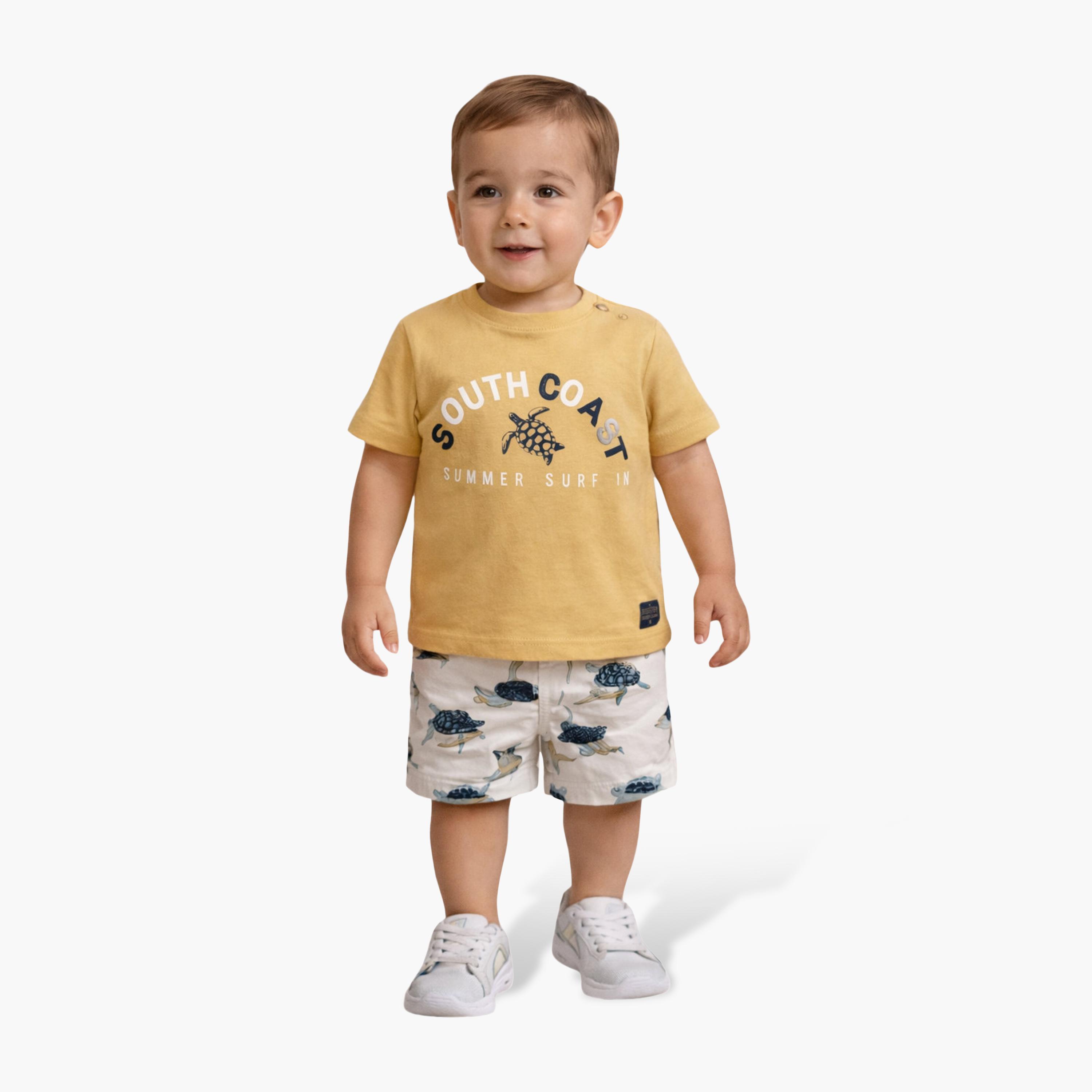 Dirkje Surfing Turtles Tee & Drawcord Shorts Set-baby-boys-clothing-setsandcoords-image-1