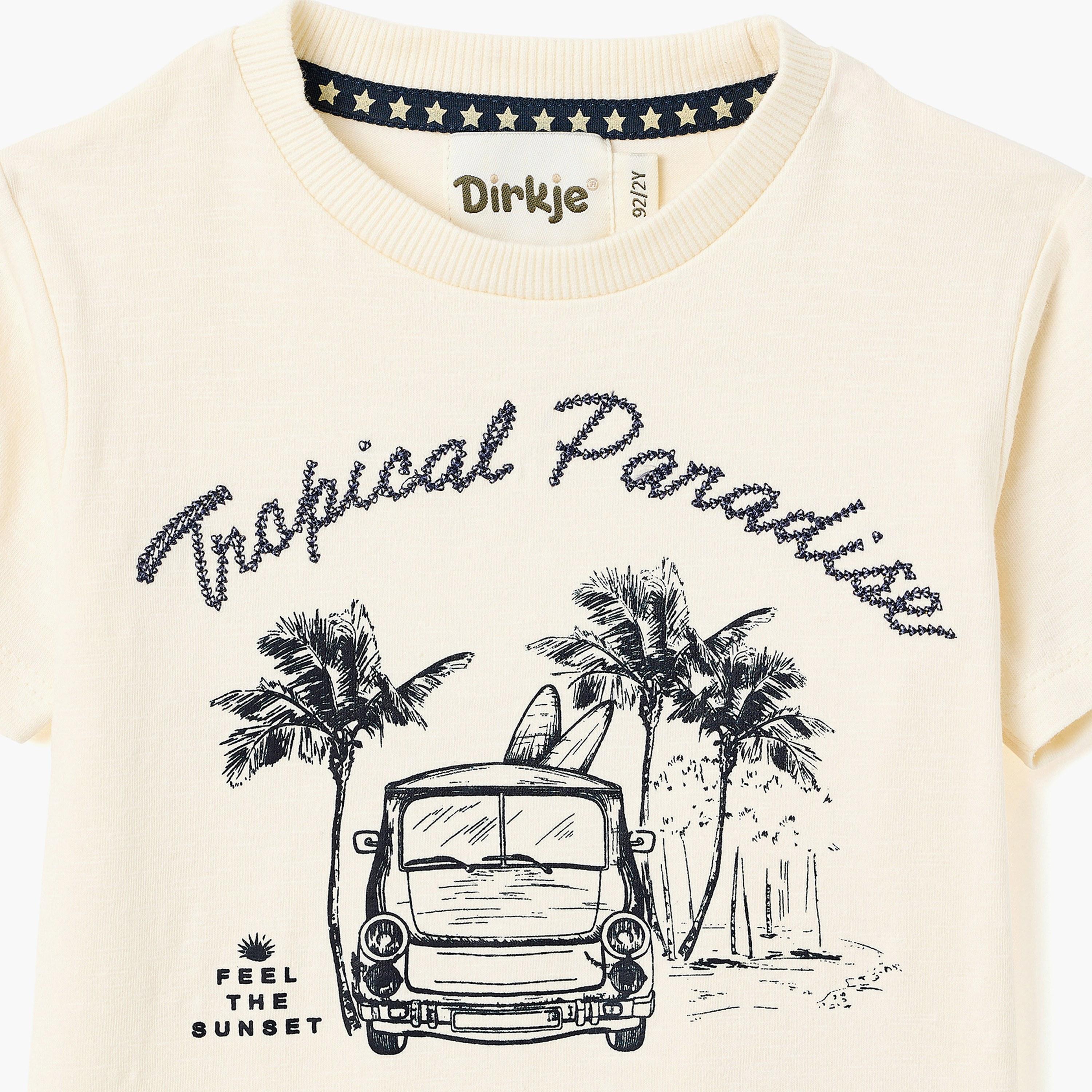 Dirkje ropical Wheels Cotton Tee & Striped-Waistband Shorts Set-baby-boys-clothing-setsandcoords-image-7