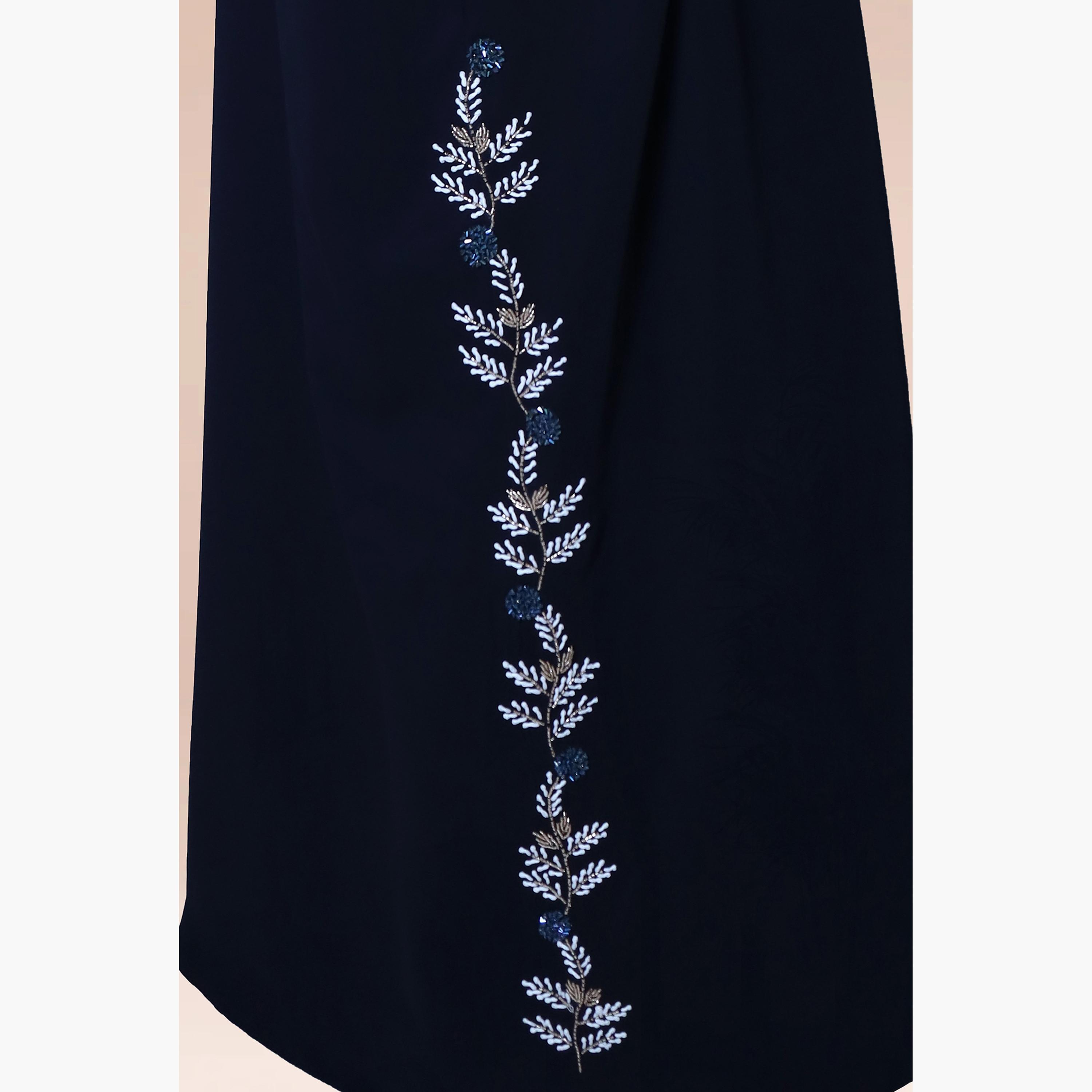 Nukhbaa Beaded Detailed Abaya with Hijab-women-arabicclothing-abayas-image-3