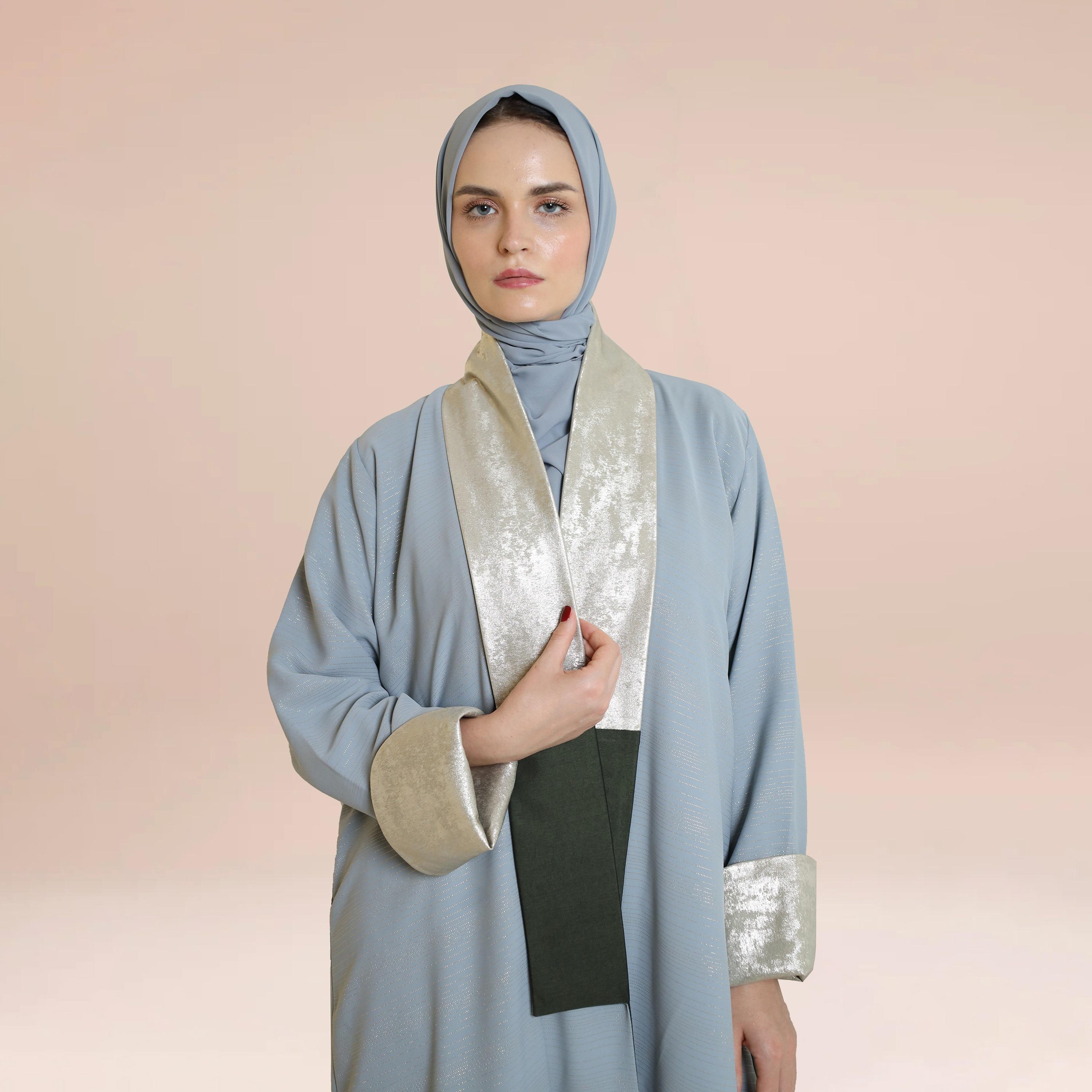 نخبه عباية ميتاليك مع حجاب-women-arabicclothing-abayas-image-2