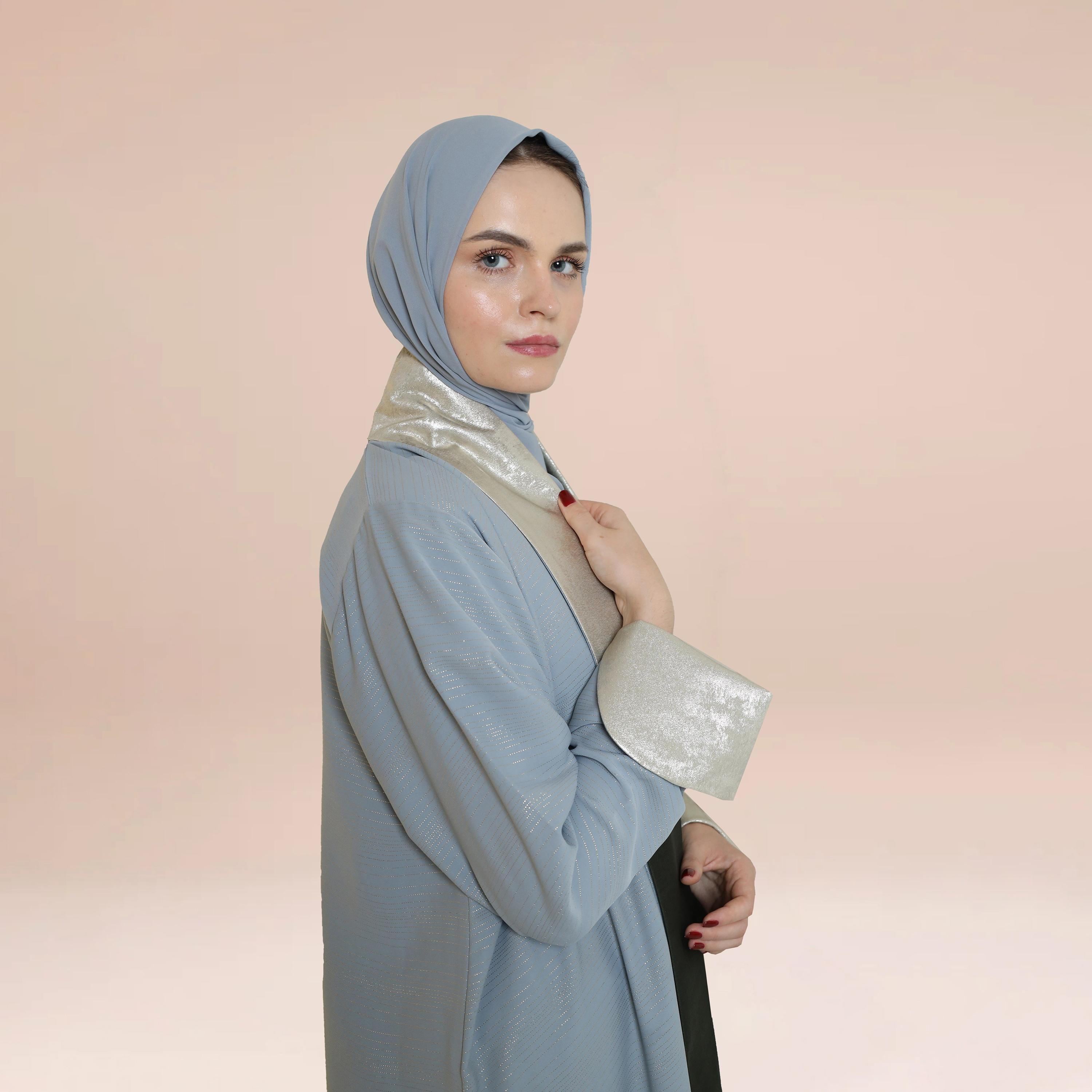 نخبه عباية ميتاليك مع حجاب-women-arabicclothing-abayas-image-3