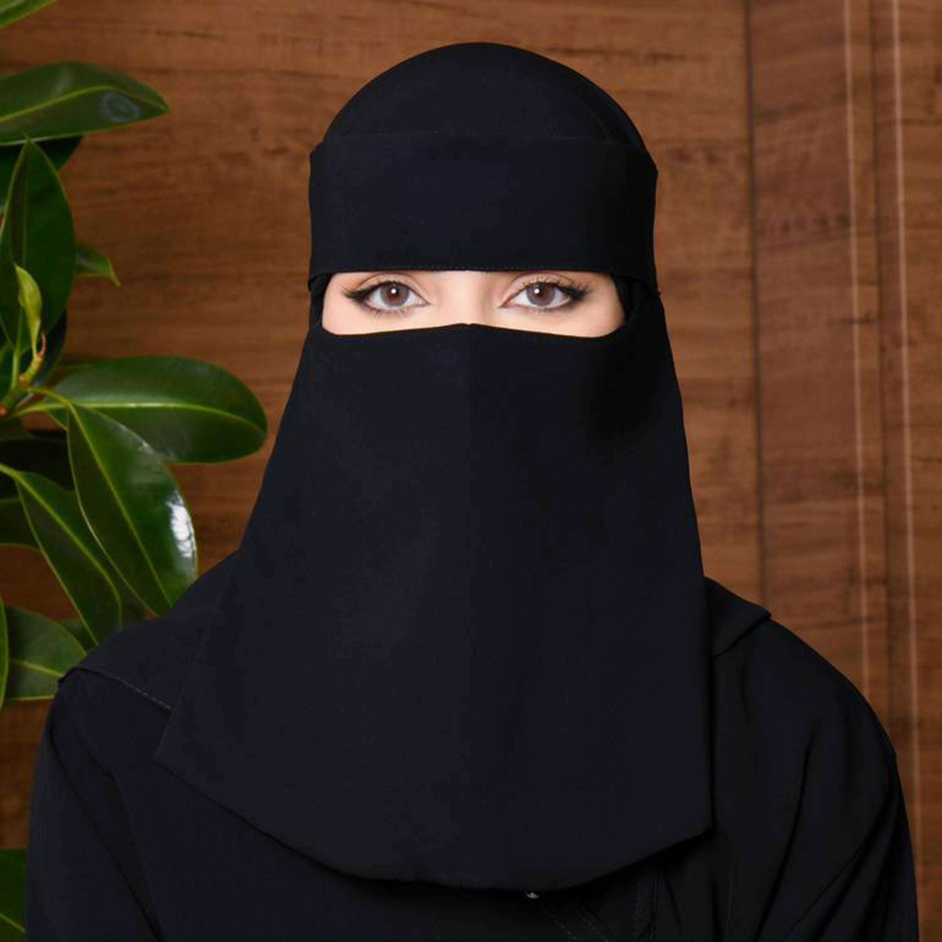 Beyond Abaya Black Silk Women's Niqab with Tie Closure-women-arabicclothing-headscarf-niqab-image-1