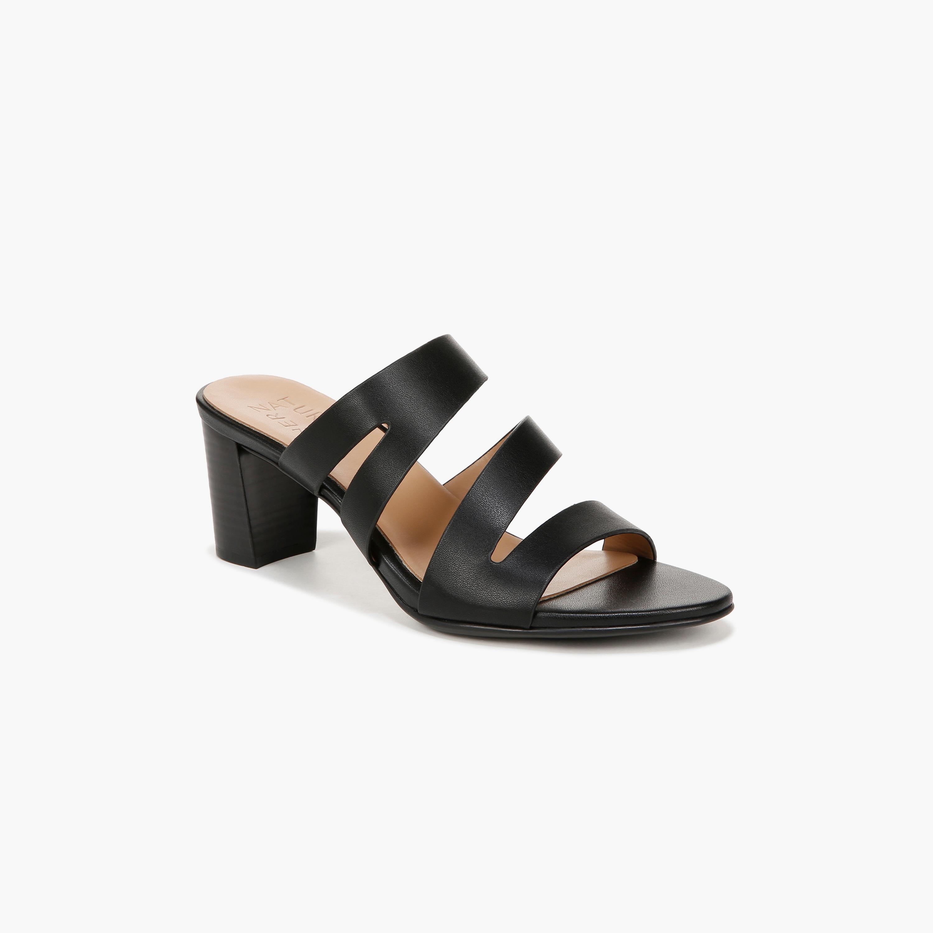 Naturalizer Slip On Block Heels with Strap Accent | NABEAMING-women-shoes-heels-image-1