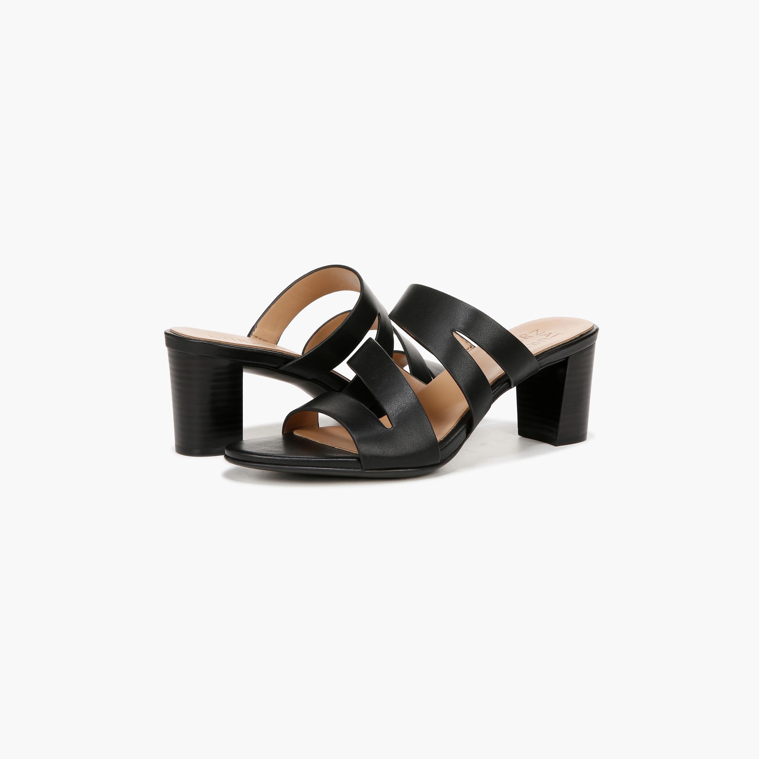 Naturalizer Slip On Block Heels with Strap Accent | NABEAMING-women-shoes-heels-image-2