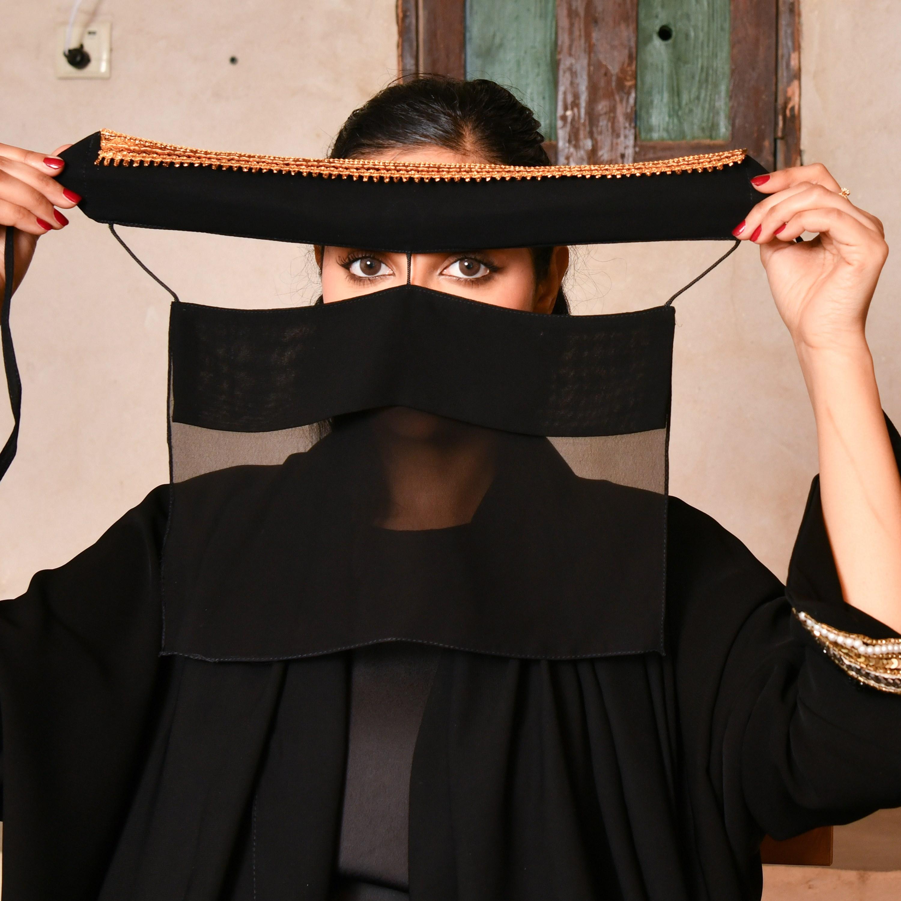 Hawraa Plain Gota Work Niqab-women-arabicclothing-headscarf-hijab-image-2