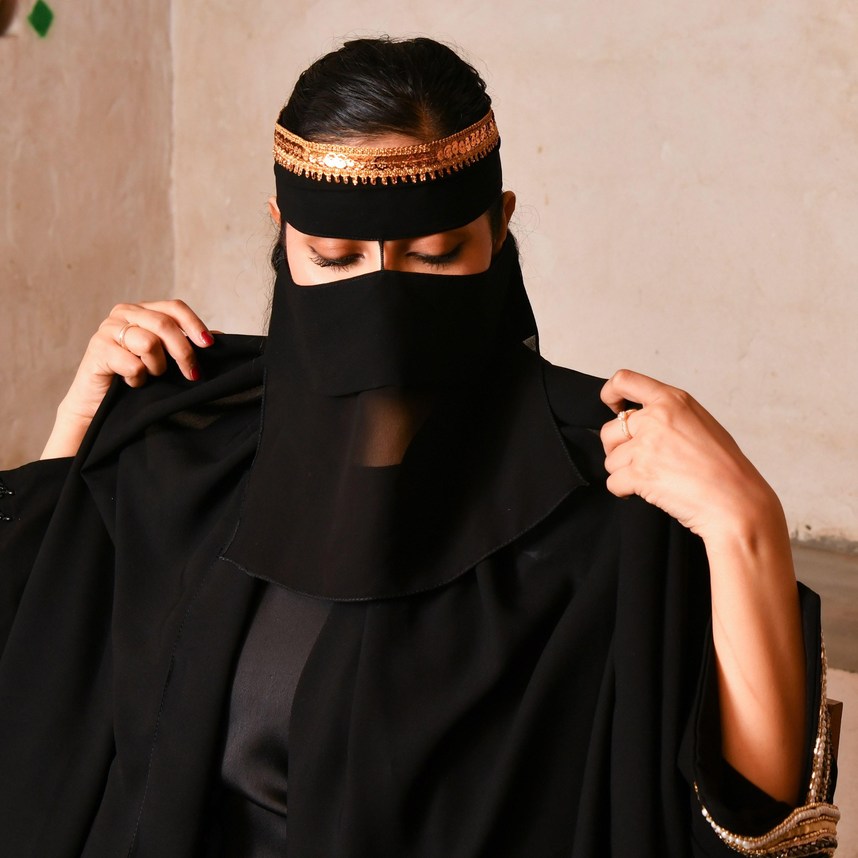 Hawraa Plain Gota Work Niqab-women-arabicclothing-headscarf-hijab-image-4
