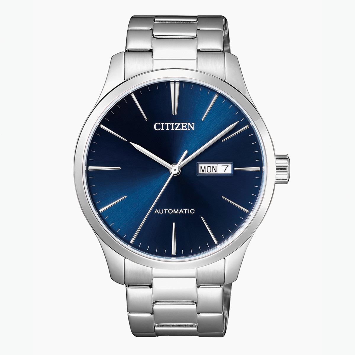 ساعة تناظرية فضيّة اليوم والتاريخ بحزام معدني للرجال من سيتيزن - NH8350 83L-men-watchesandjewellery-watches-image-1