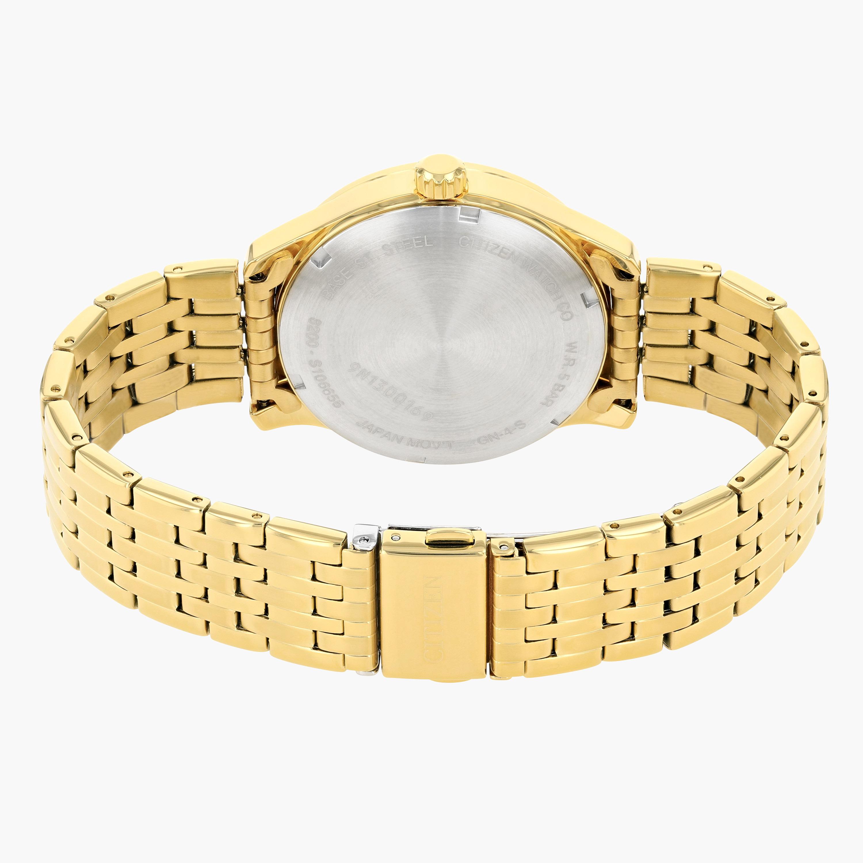 ساعة تناظرية ذهبية اليوم والتاريخ بحزام معدني للرجال من سيتيزن - NH8352 53P-men-watchesandjewellery-watches-image-2