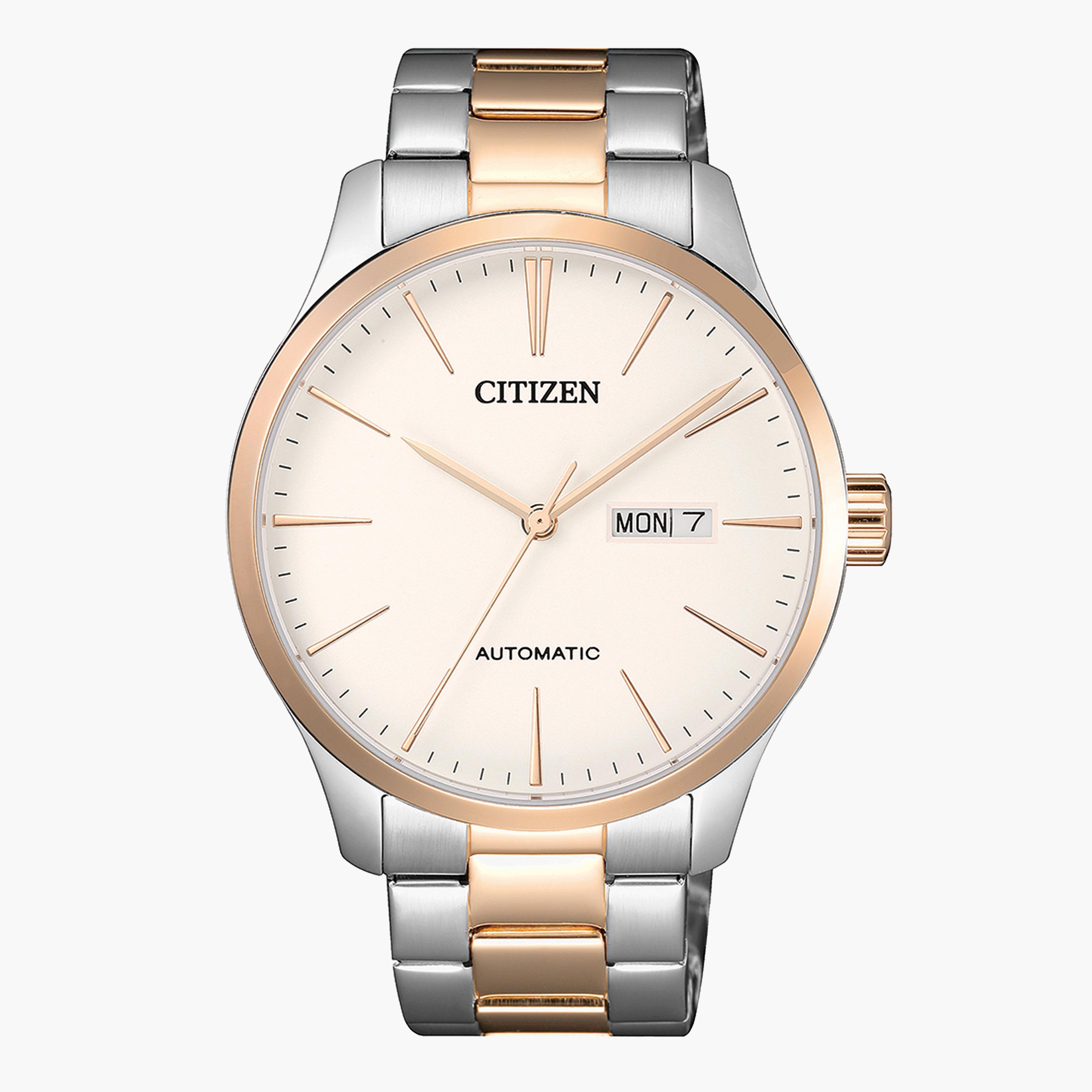 Citizen Men's Silver & Gold Analog Metal Strap Watch NH8356 87A-men-watchesandjewellery-watches-image-1