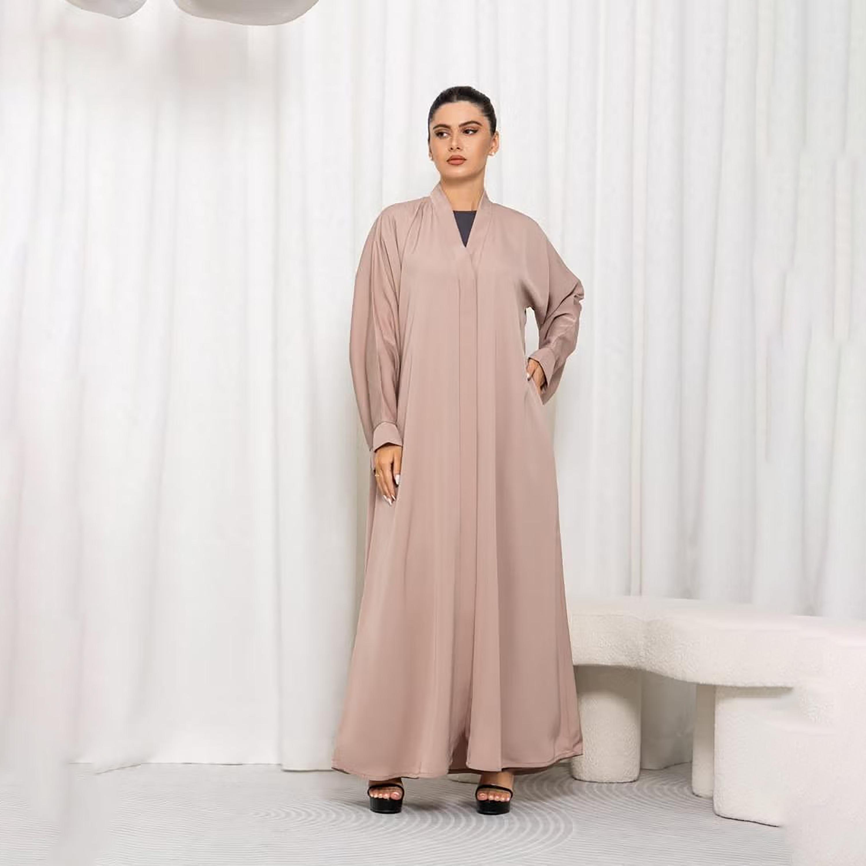 Nikias Dusty Pink Nida Women's Abaya-women-arabicclothing-abayas-image-1