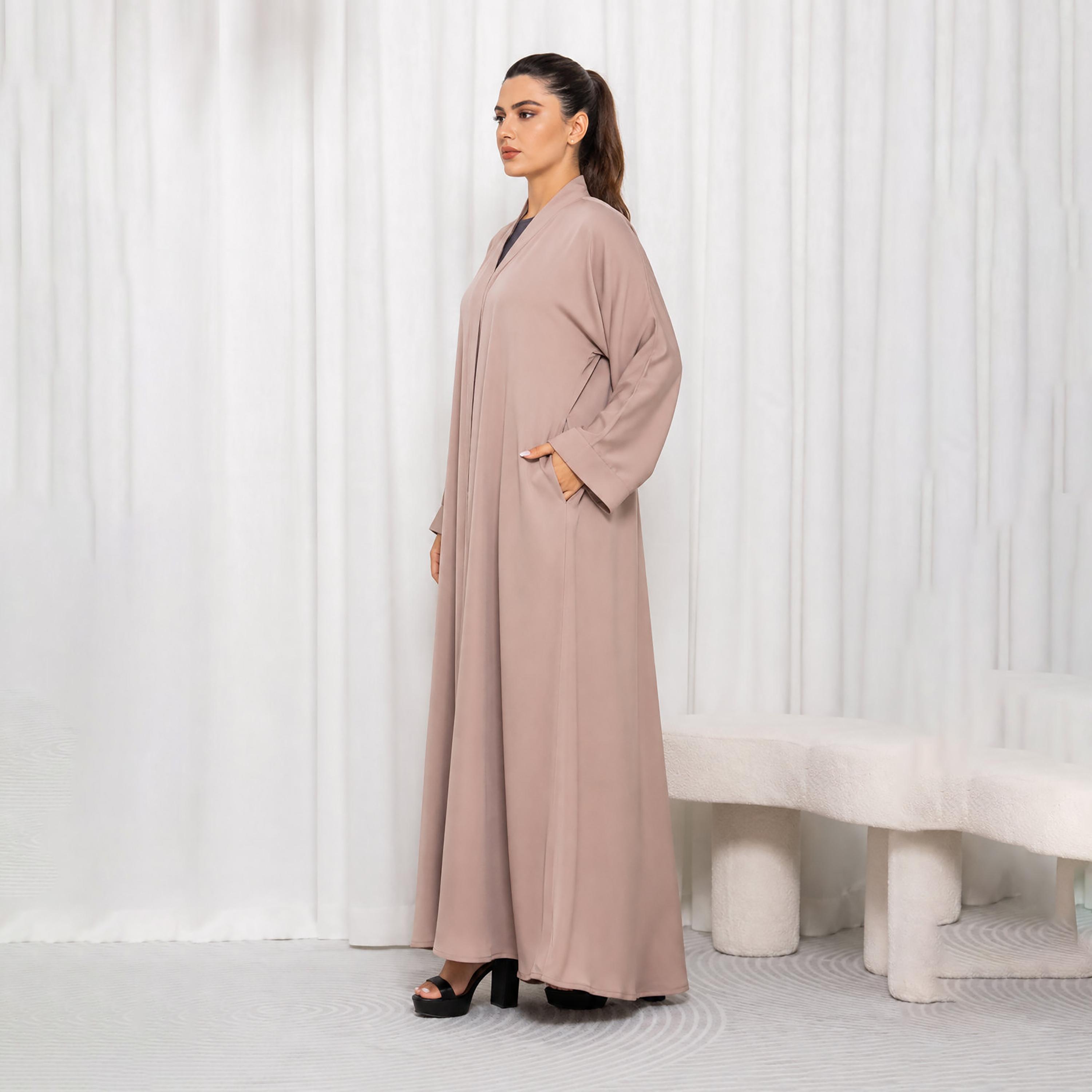 Nikias Dusty Pink Nida Women's Abaya-women-arabicclothing-abayas-image-2