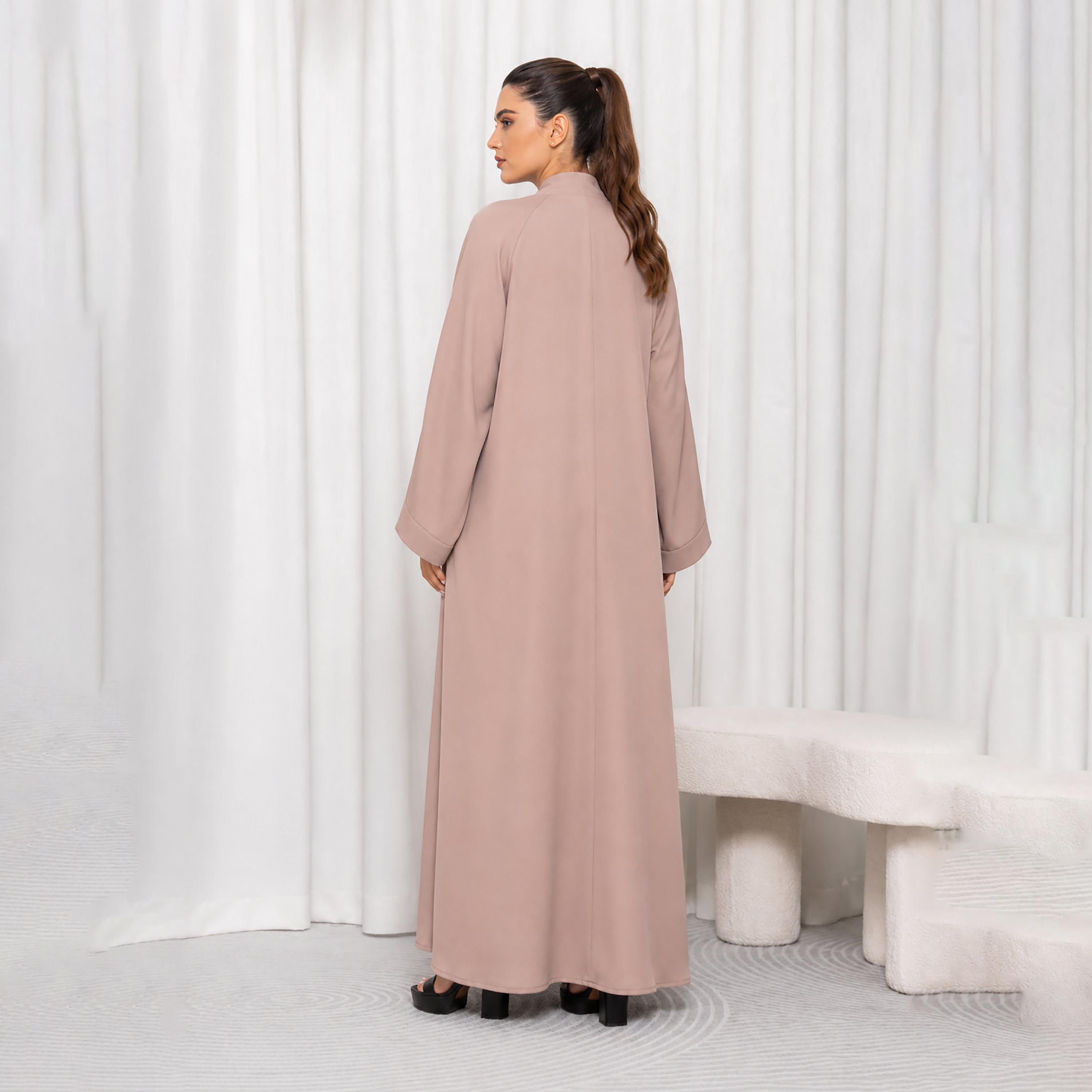 Nikias Dusty Pink Nida Women's Abaya-women-arabicclothing-abayas-image-3