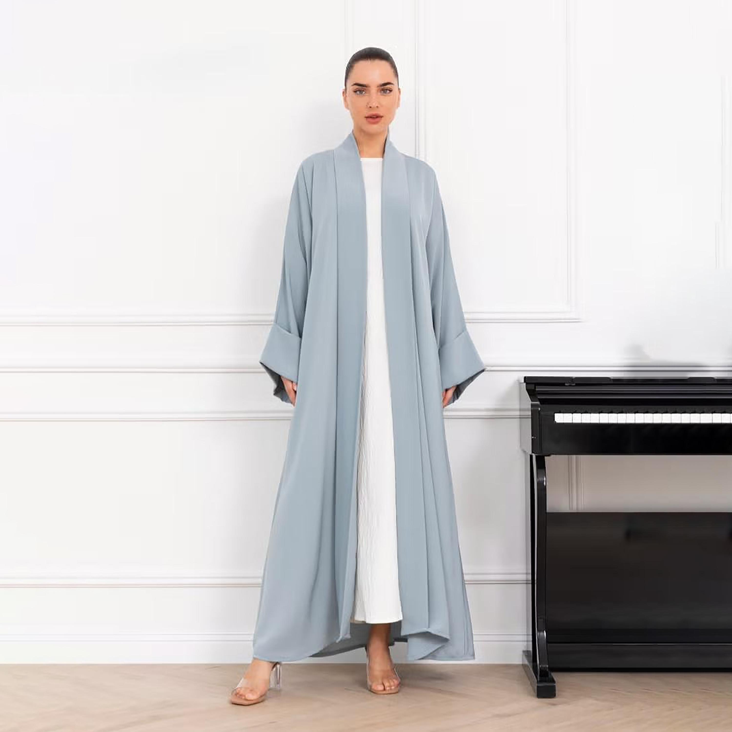 Nikias Light Blue Kimono Sleeves Nida Women's Abaya-women-arabicclothing-abayas-image-2