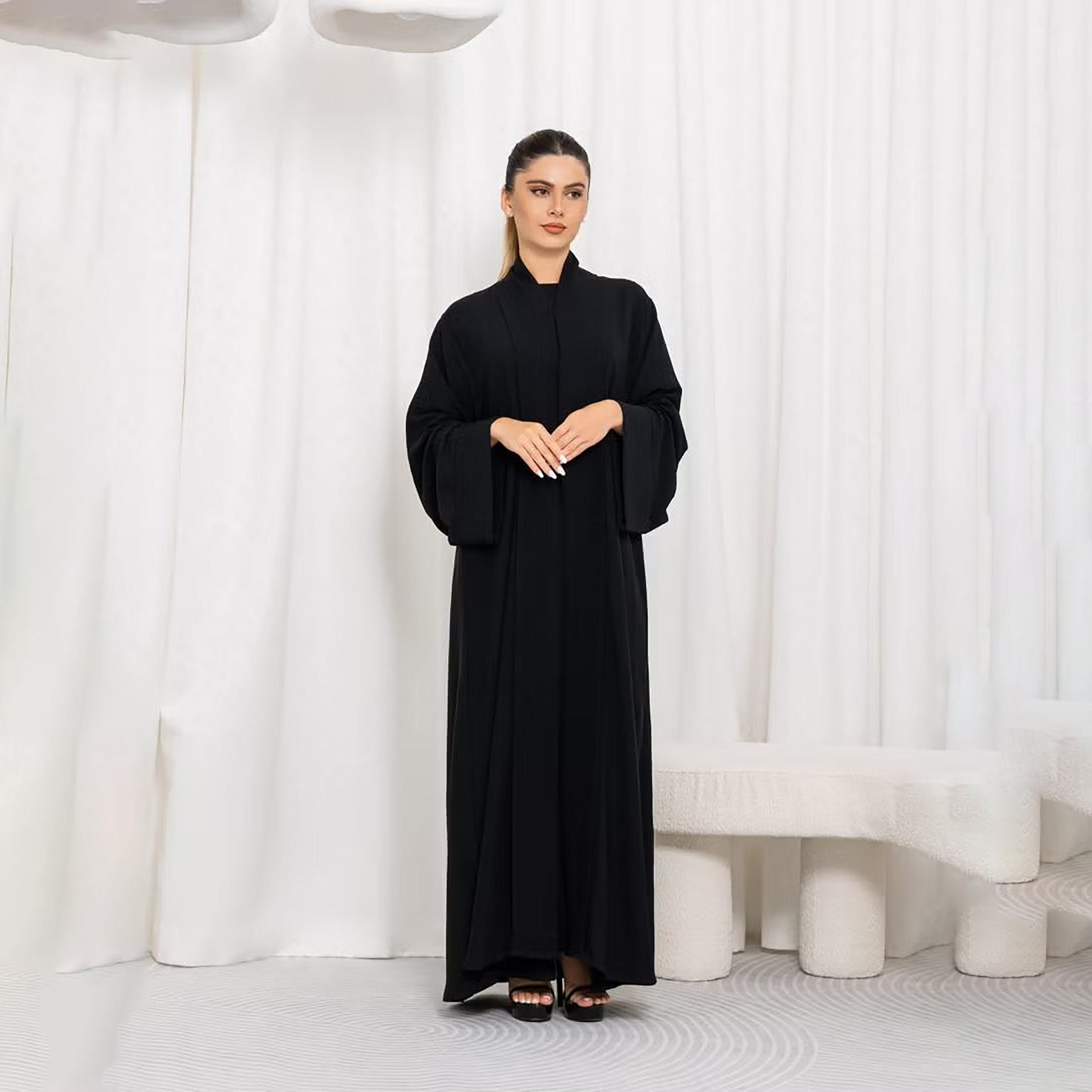 Nikias Black Kimono Sleeves CY Fabric Women's Abaya-women-arabicclothing-abayas-image-1