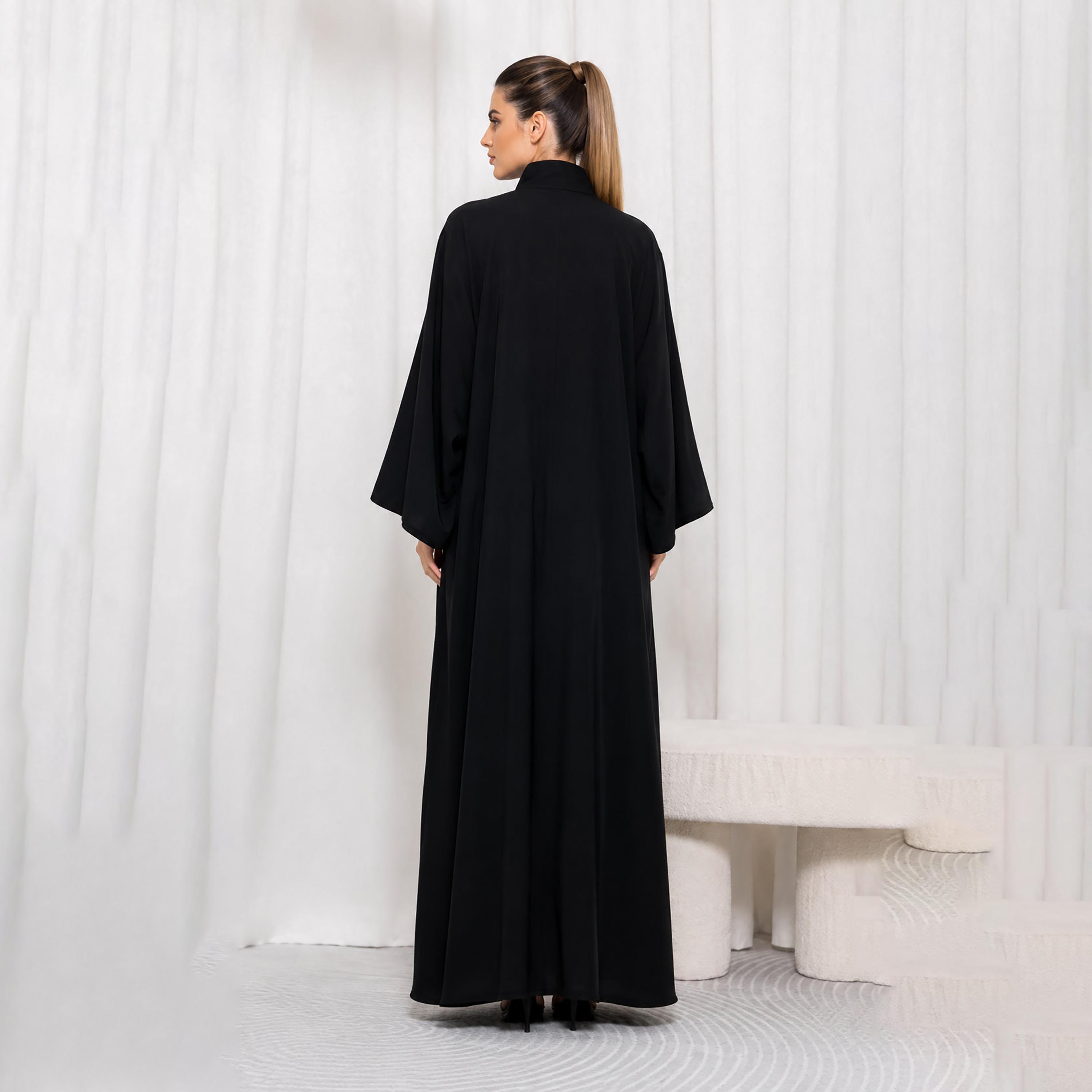 Nikias Black Kimono Sleeves CY Fabric Women's Abaya-women-arabicclothing-abayas-image-3