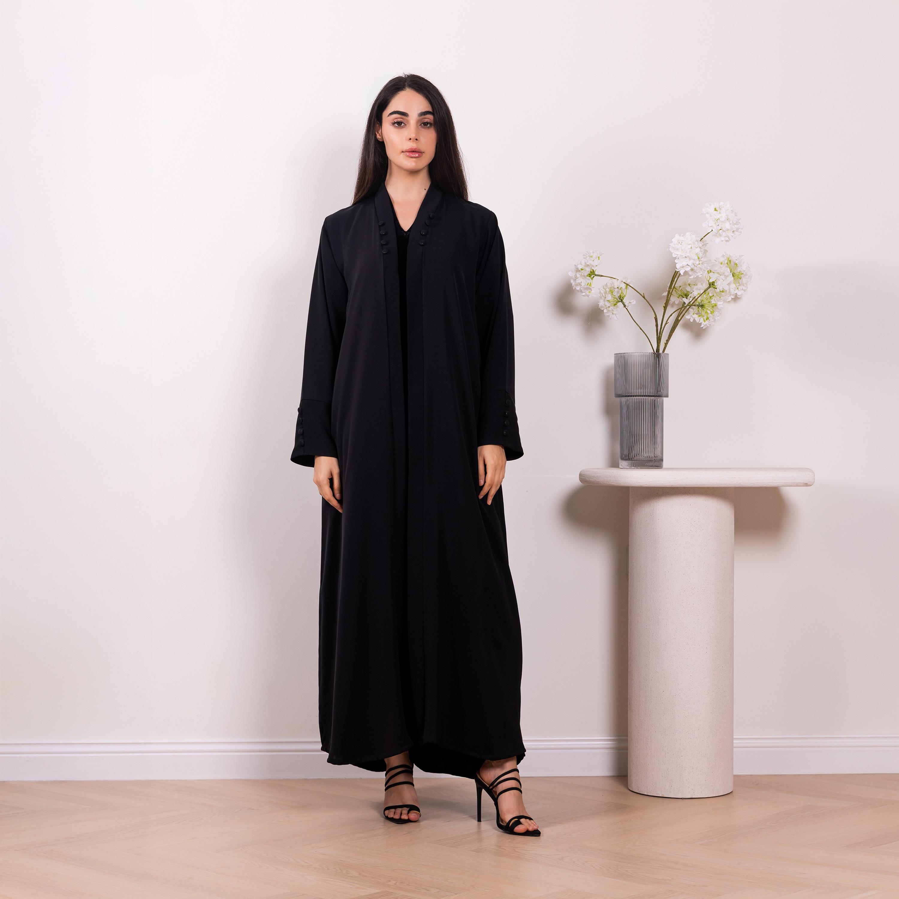 Nikias Black Nida Women's Abaya-women-arabicclothing-abayas-image-1