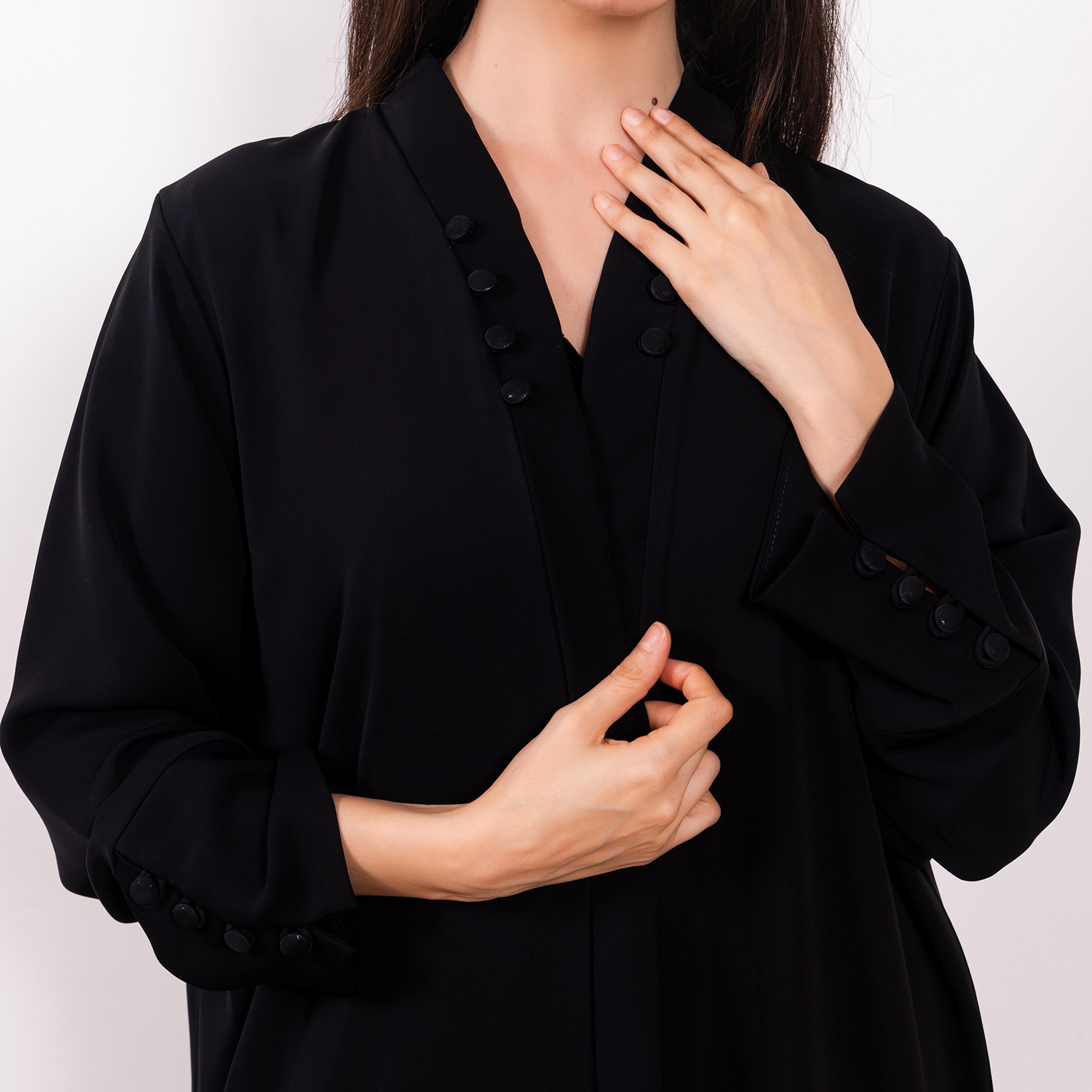 Nikias Black Nida Women's Abaya-women-arabicclothing-abayas-image-3