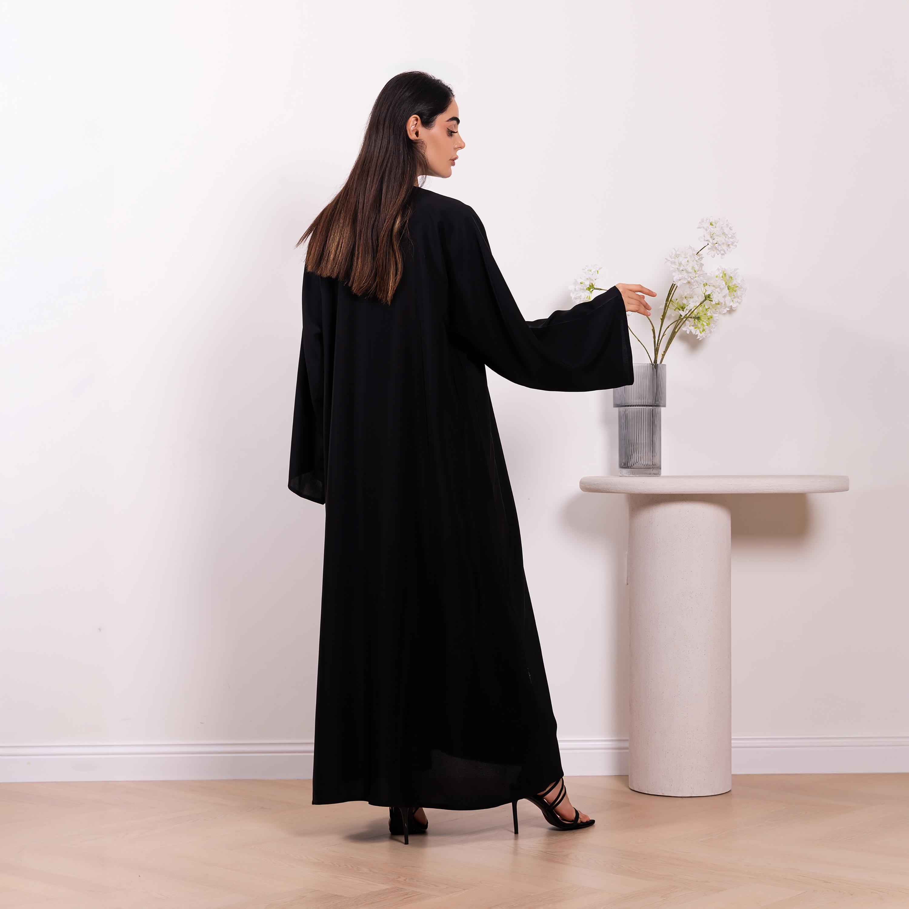Nikias Black Flared Sleeves Nida Women's Abaya-women-arabicclothing-abayas-image-4