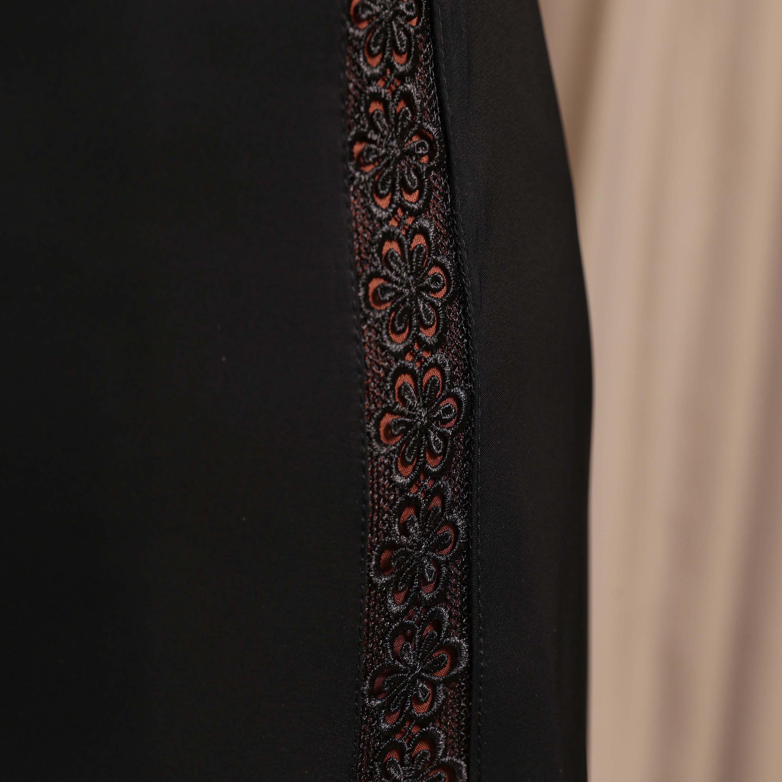 Nikias Black Wide Sleeves Nida Women's Abaya-women-arabicclothing-abayas-image-2