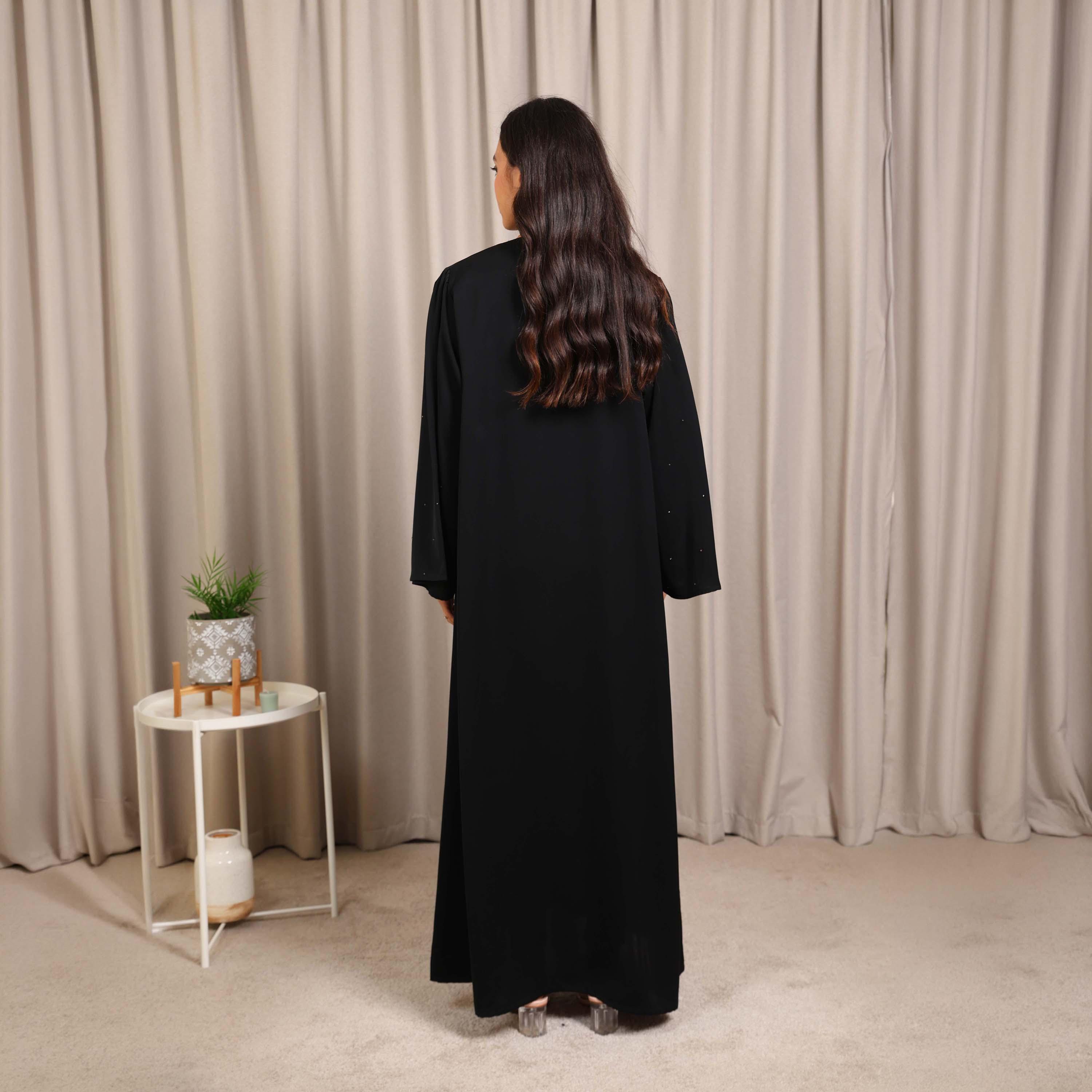 Nikias Black Wide Sleeves Nida Women's Abaya-women-arabicclothing-abayas-image-5