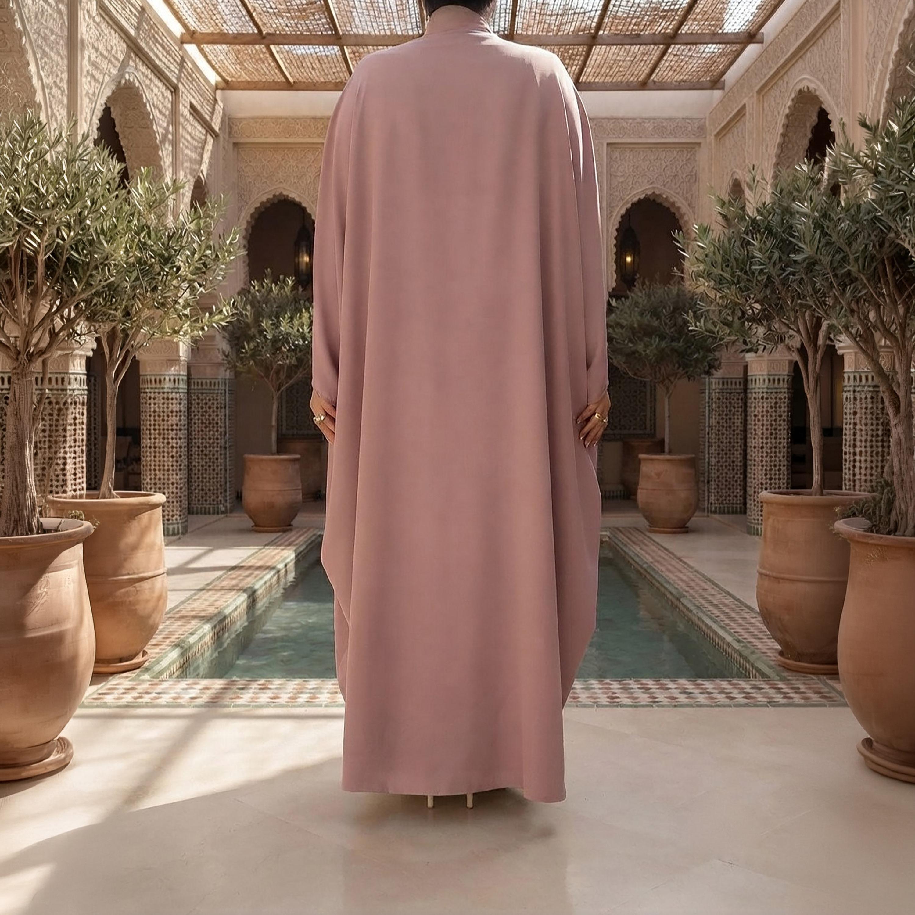 عباية حريمي نيدا بأكمام خفاش باللون الوردي المغبر من نيكياس-women-arabicclothing-abayas-image-3