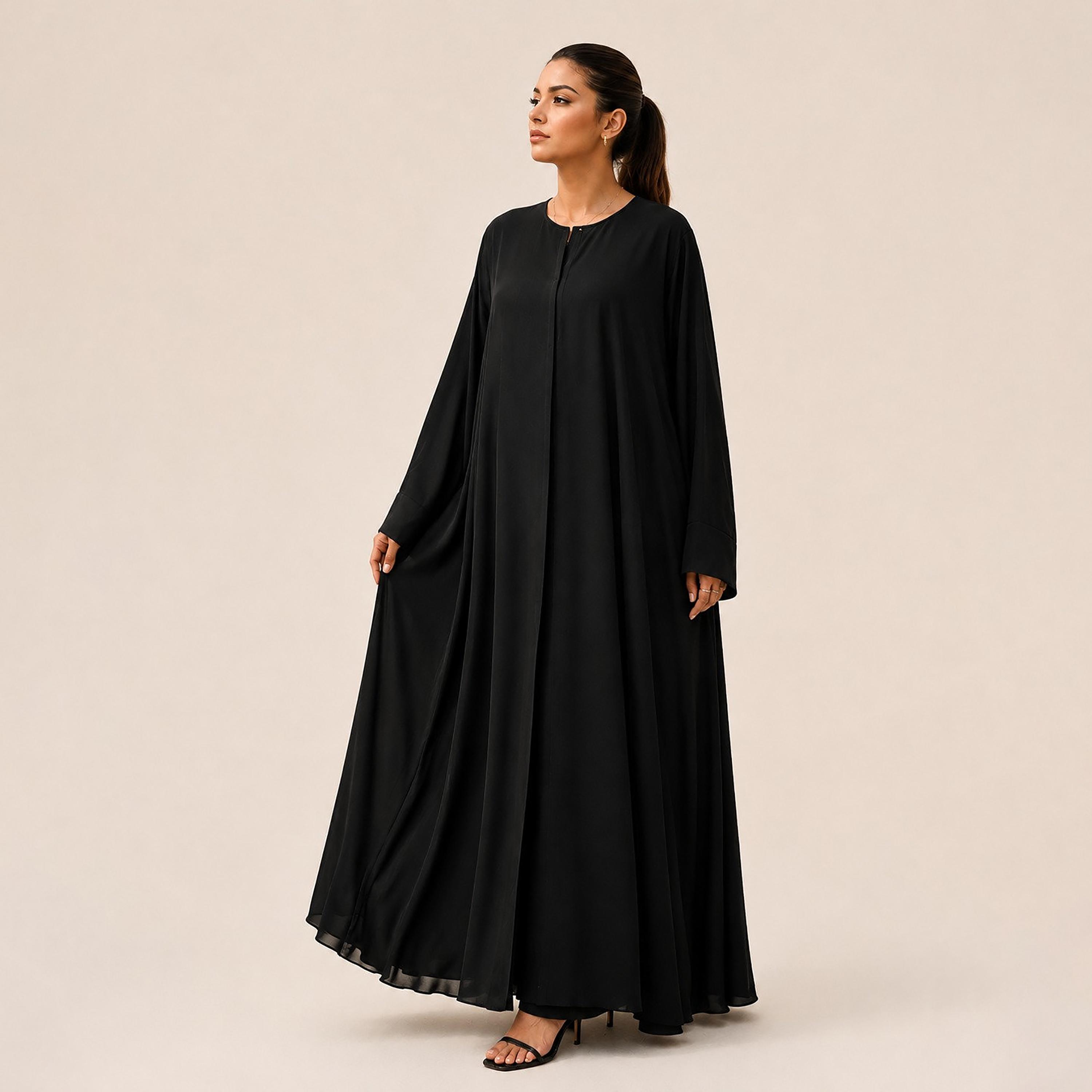 Nikias Black Women's Abaya-women-arabicclothing-abayas-image-1