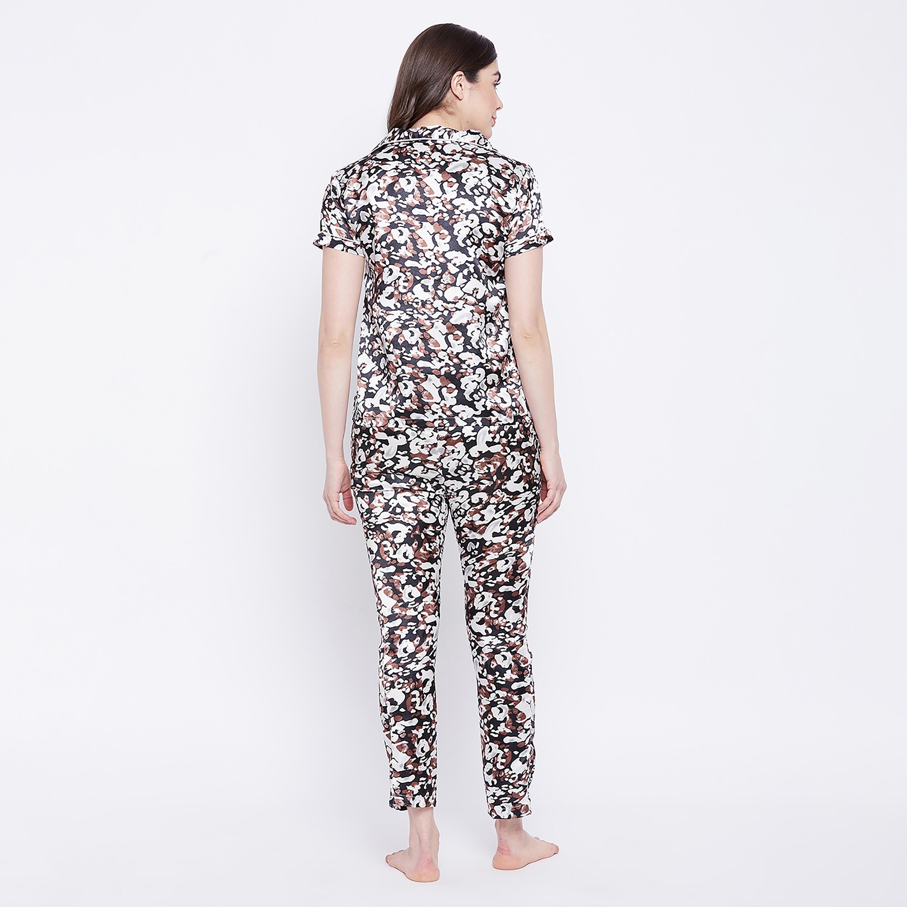 Clovia Set of Animal Print Collared Shirt with Pyjama-women-clothing-nightwear-pyjamas-longsets-image-5