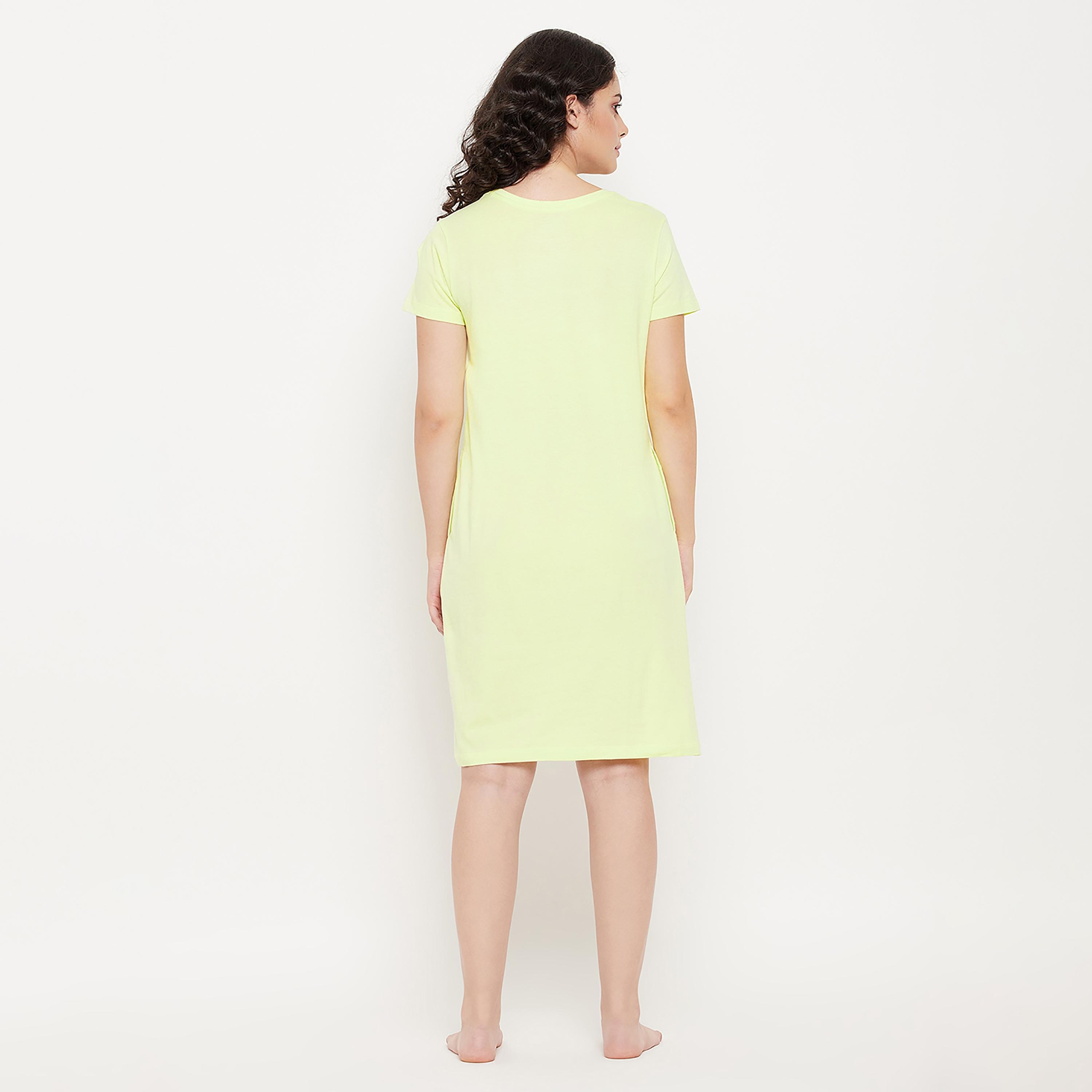 Clovia Printed Round Neck Night Dress-women-clothing-nightwear-nighties-image-5