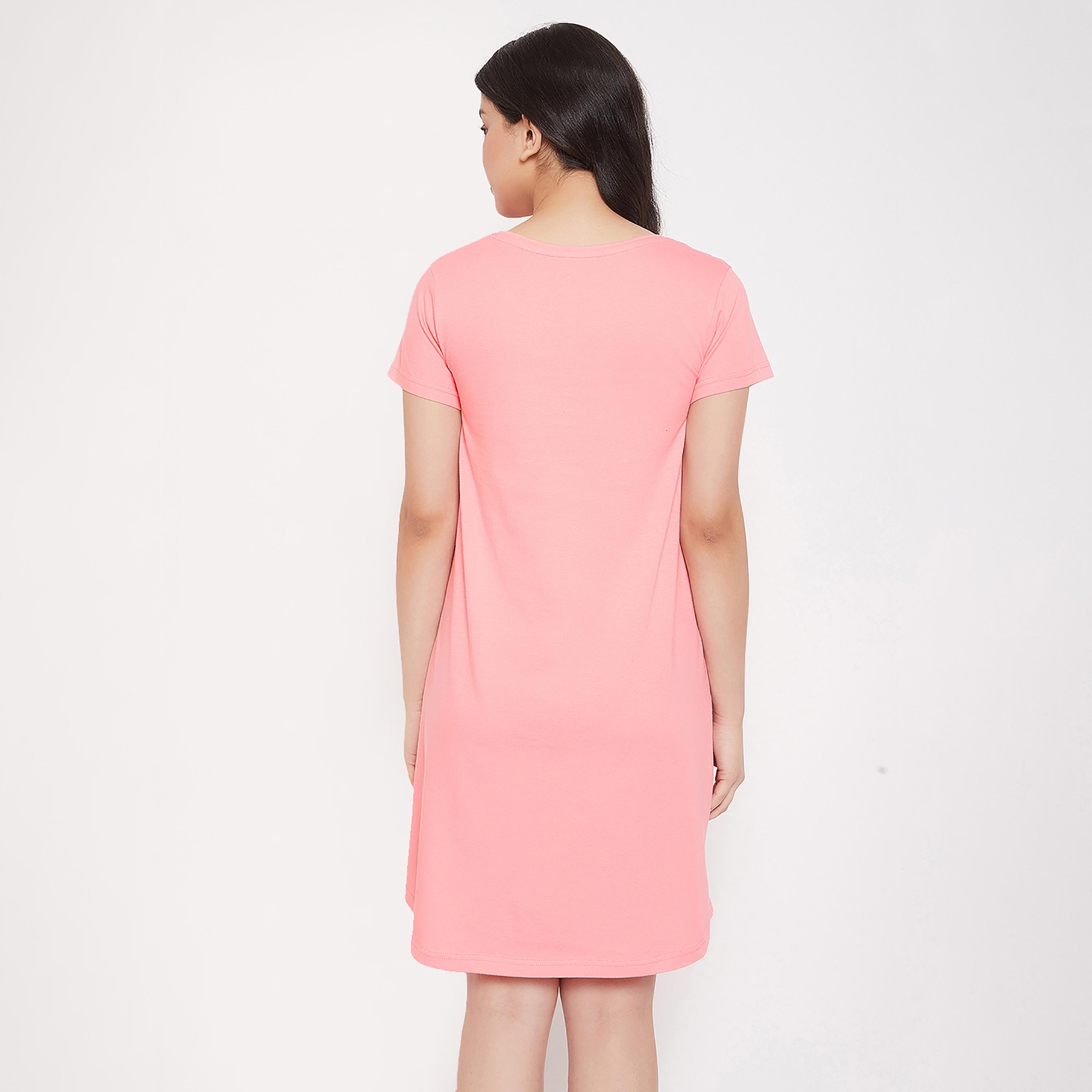 Clovia Graphic Round Neck Night Dress-women-clothing-nightwear-nighties-image-5