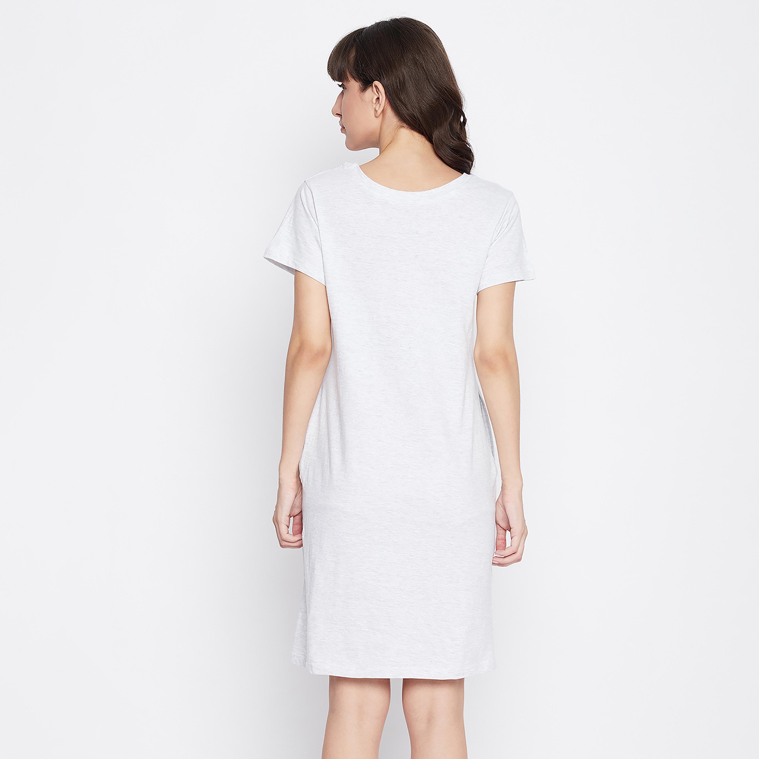 Clovia Graphic Round Neck Night Dress-women-clothing-nightwear-nighties-image-5