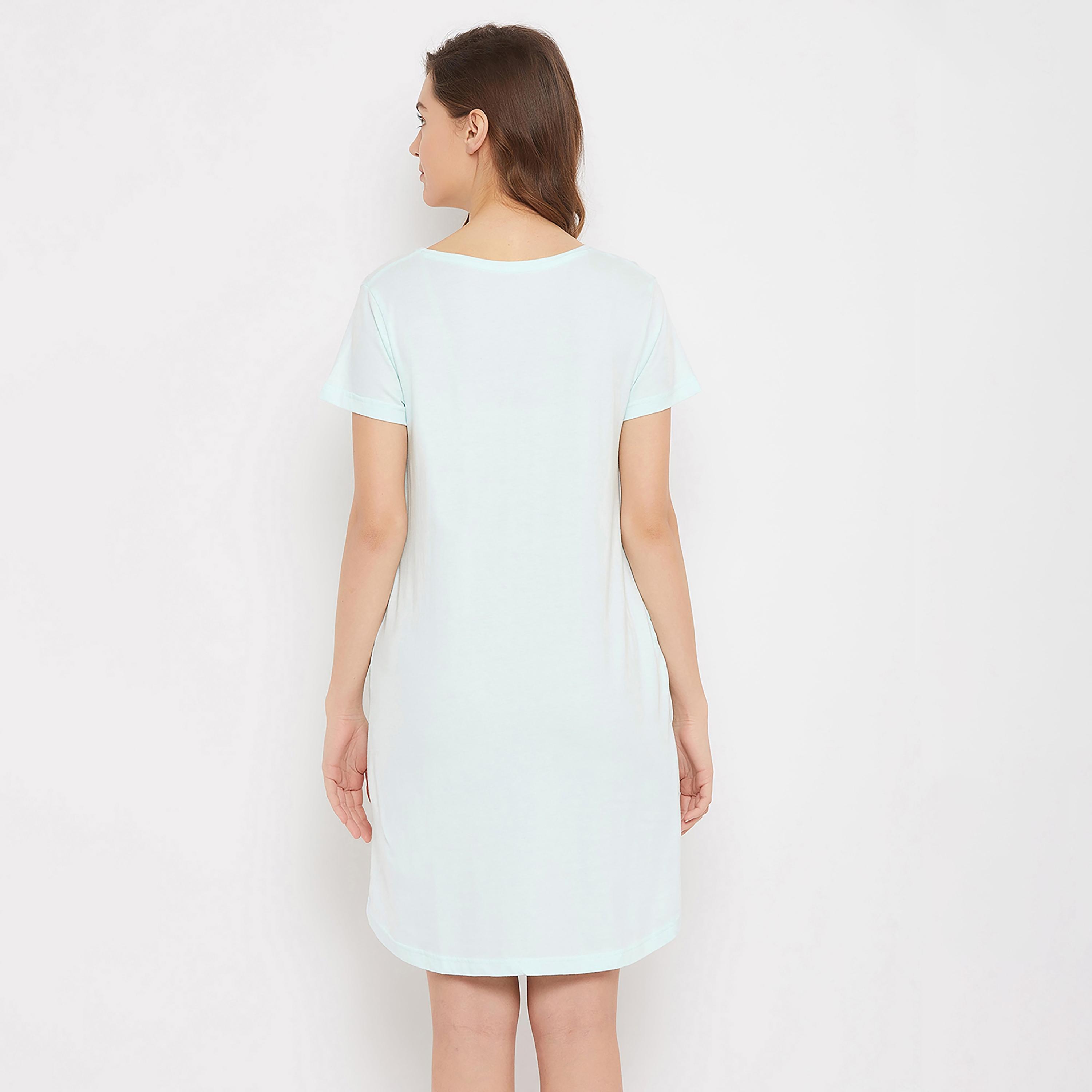 Clovia Graphic Round Neck Night Dress-women-clothing-nightwear-nighties-image-5